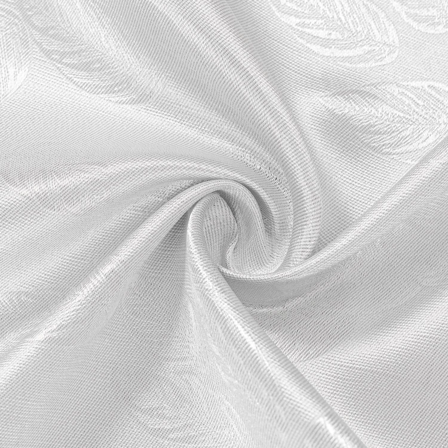 Olivia Gray 100% Polyester 200 GSM Arlo Embossed Blackout Grommet Curtain Panel 54" x 84" White