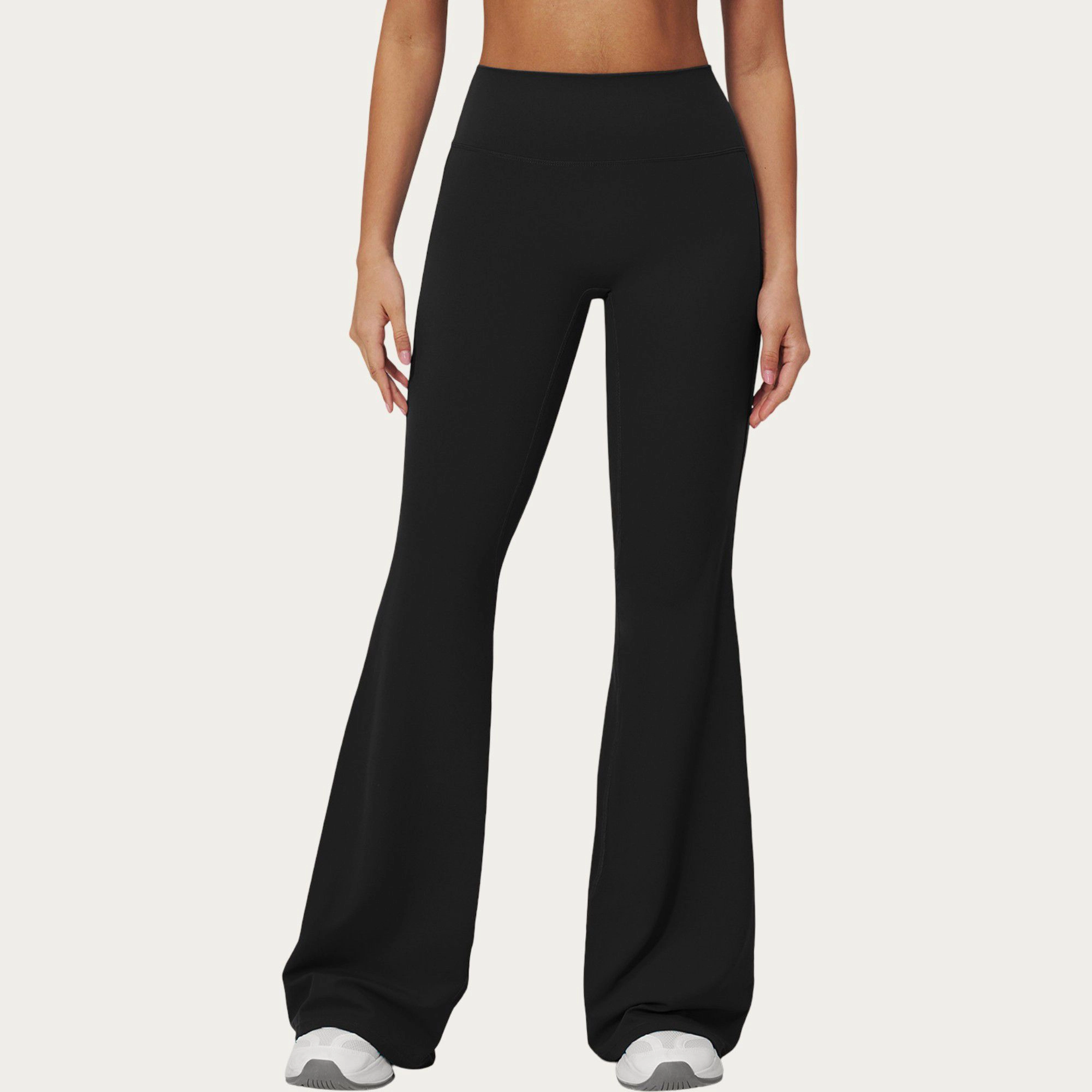 Anna-Kaci Active Women's High Waist Flare Yoga Pants with Wide Leg Stretch Fit and Seam Detail