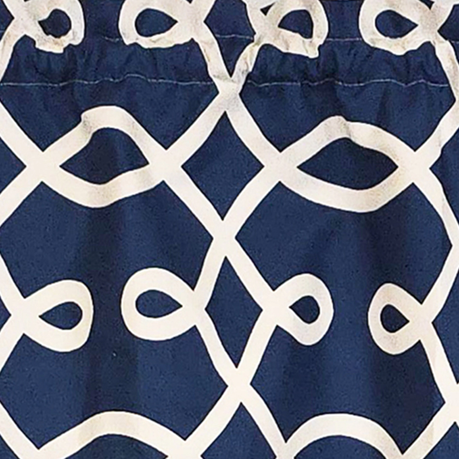 RLF Home 100% Cotton High Quality Tracy Tailored Window Valance with 1.5" Rod Pocket 50" W X 12" L Navy