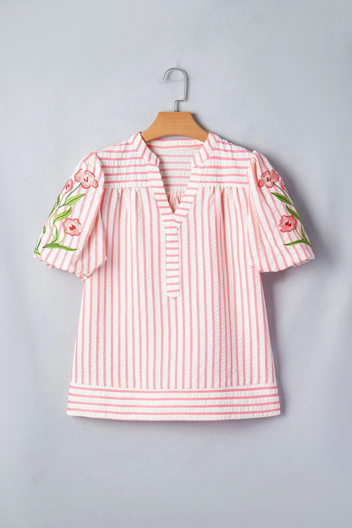 Threaded Pear Imani Embroidered Puff Sleeve Blouse