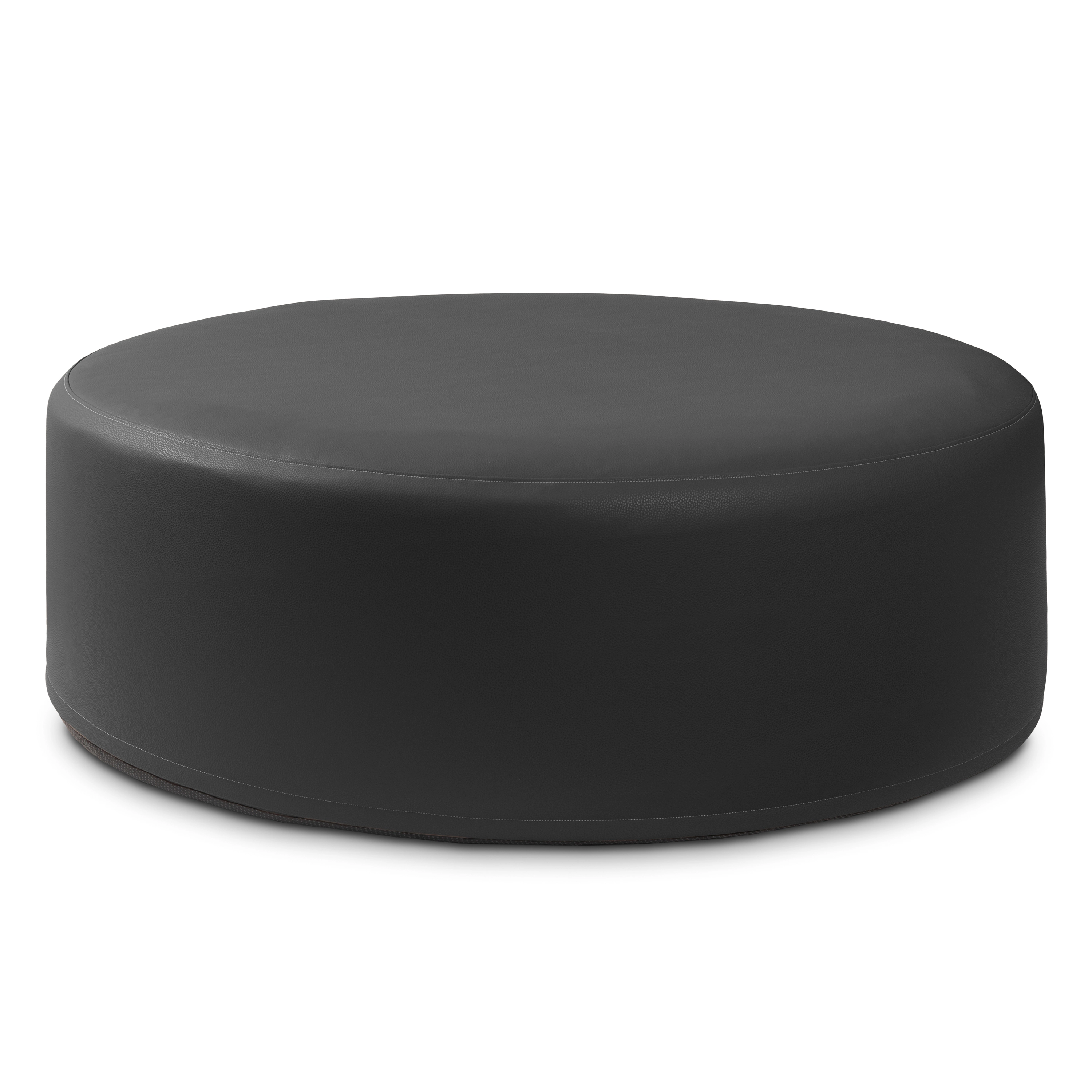 Jaxx Candler Round Couch Ottoman Versatile Firm Foam Construction, 44”, Premium Faux Leather
