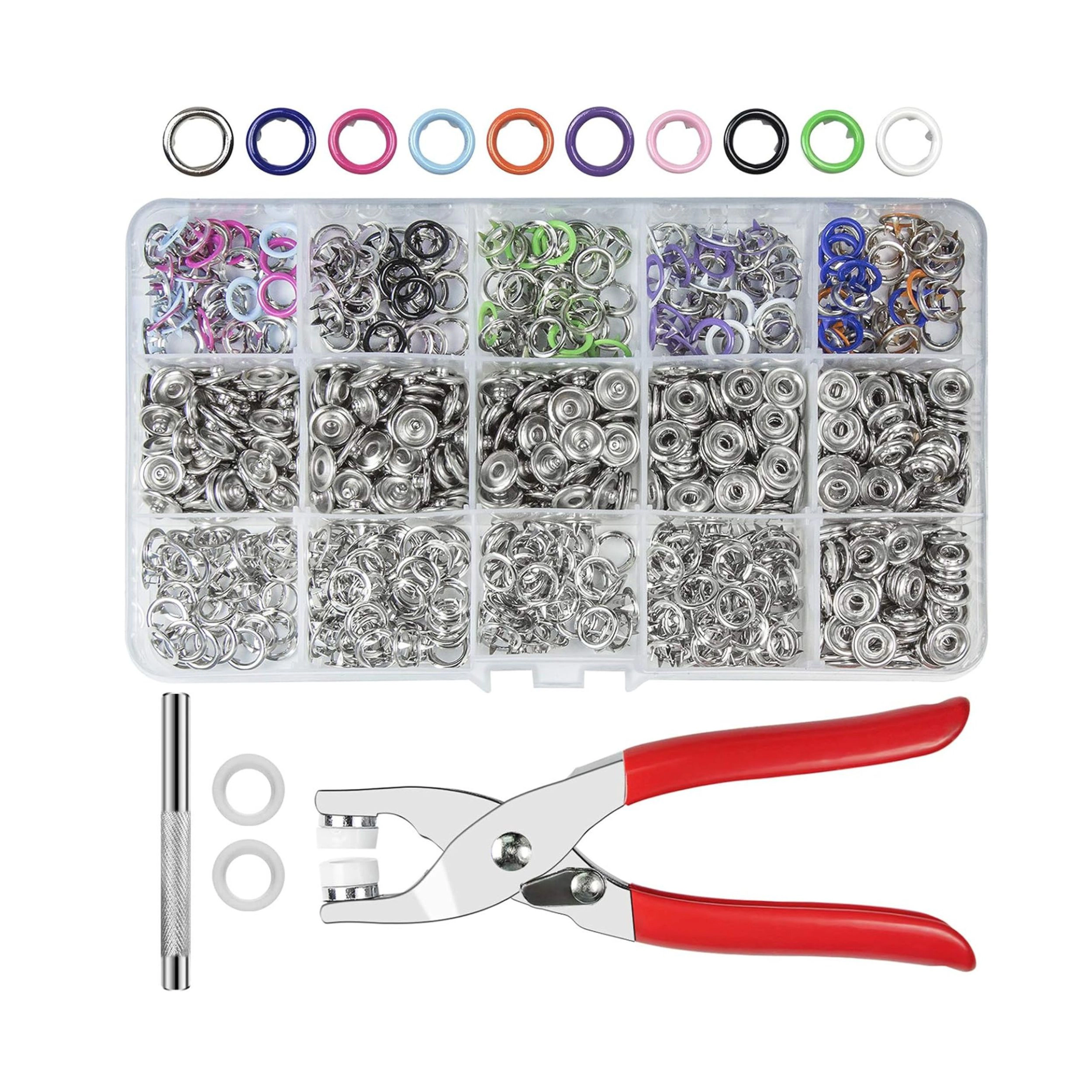 Stock Preferred 200 Set 9.5mm Metal Snap Button and Fastener Pliers Craft Kit 10 Colors