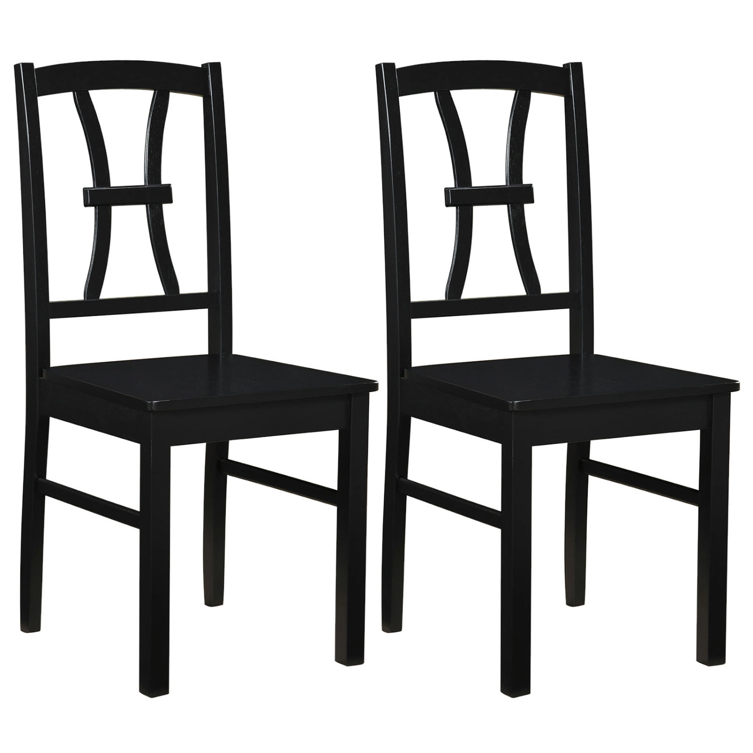 LJG 400 lbs Capacity Dining Chair Set of with Cross Backrest and Rubber Wood Frame
