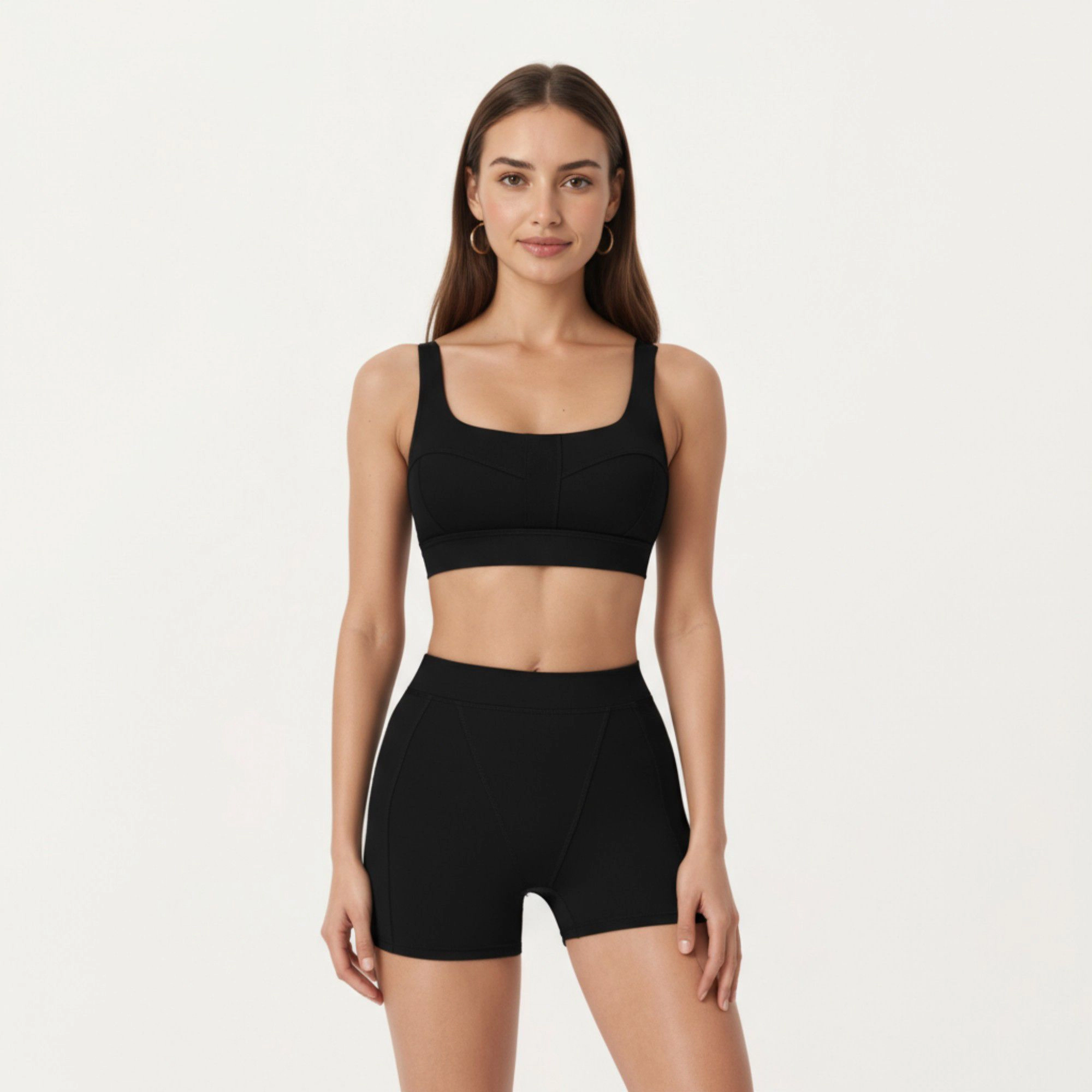 Anna-Kaci Women's High Waist Seam Detailed Active Shorts with Supportive Stretch Fabric and Flattering Fit