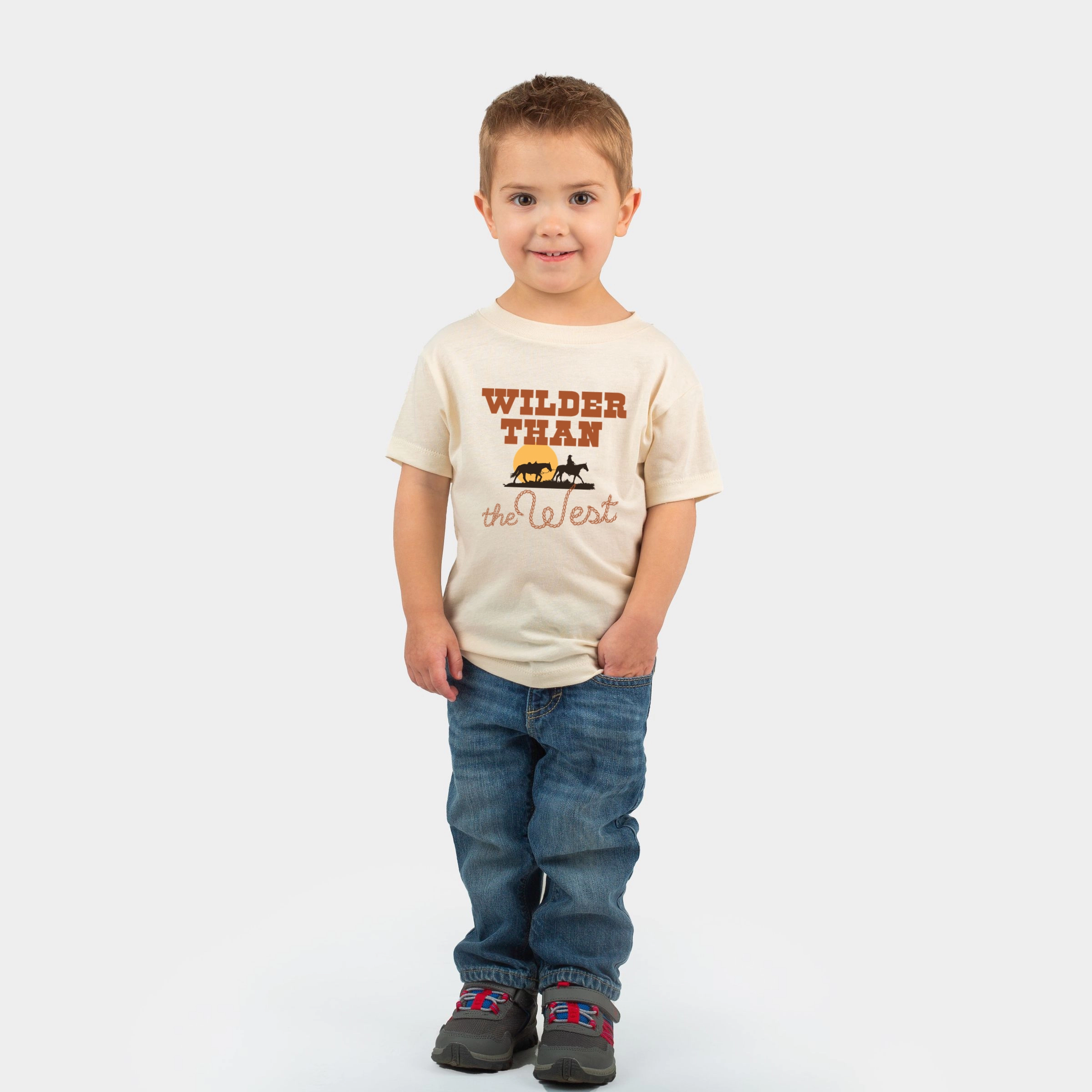 The Juniper Shop - Wilder Than West Bold Toddler Short Sleeve Graphic T-Shirt