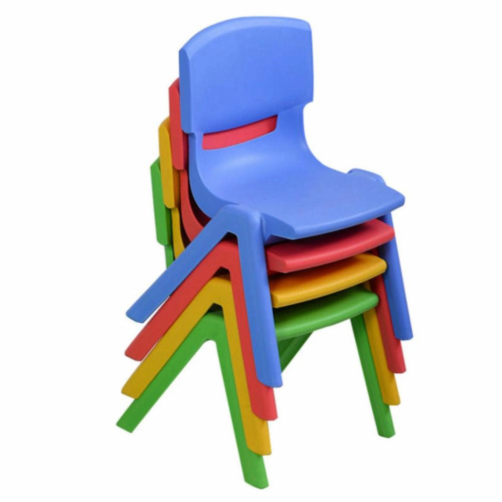 Hivvago Kids Colorful Plastic Table And 4 Chairs Set