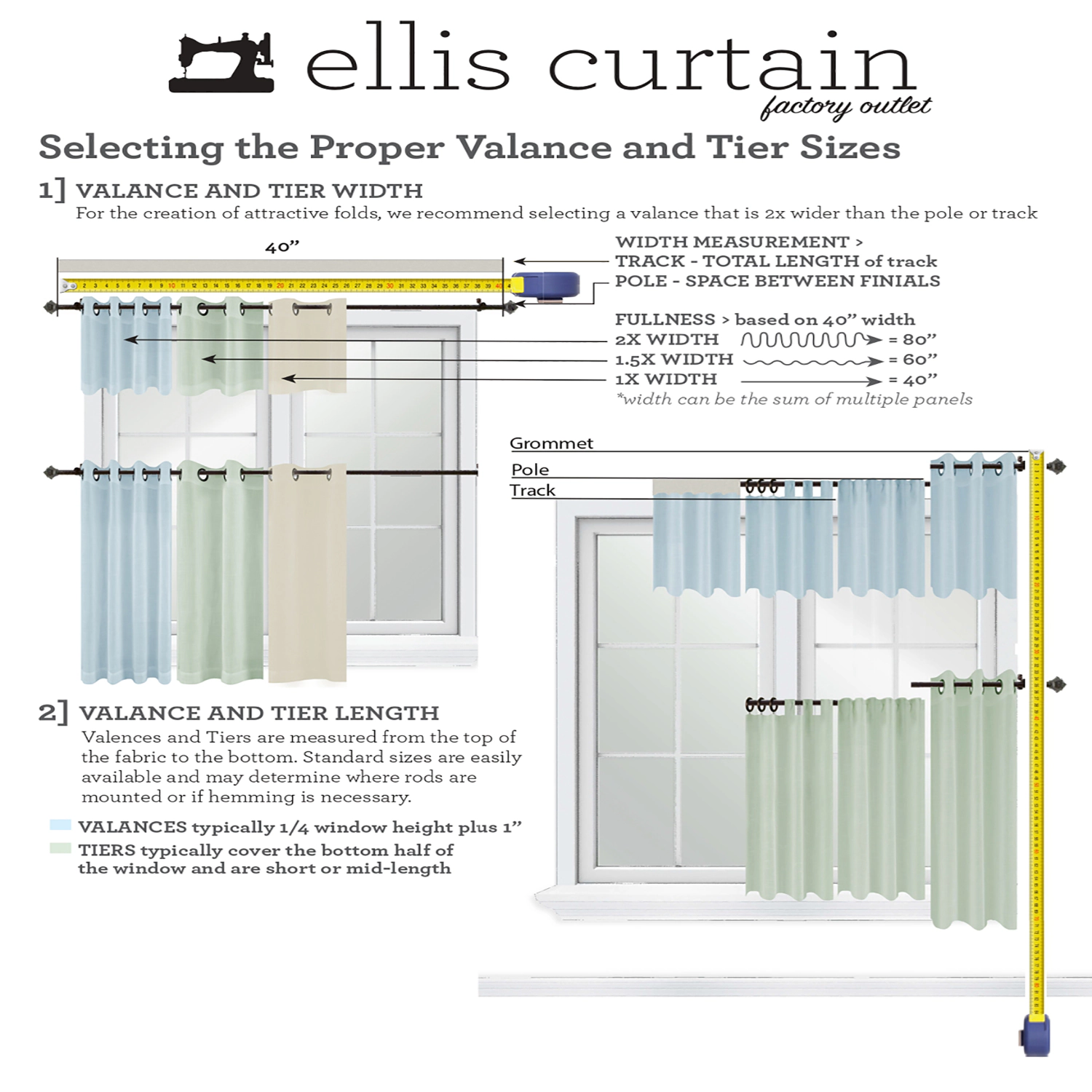 ELLIS 50% Polyester 50% Cotton Country Check Tailored With 1.5" Rod Pocket Tiers 56" x 24" Camel