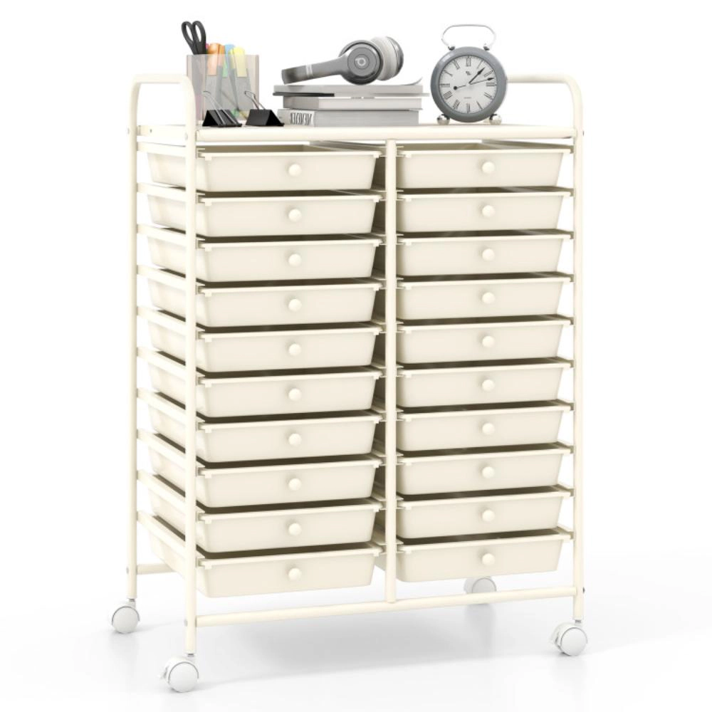 Hivvago 20 Drawers Rolling Storage Cart Studio Organizer
