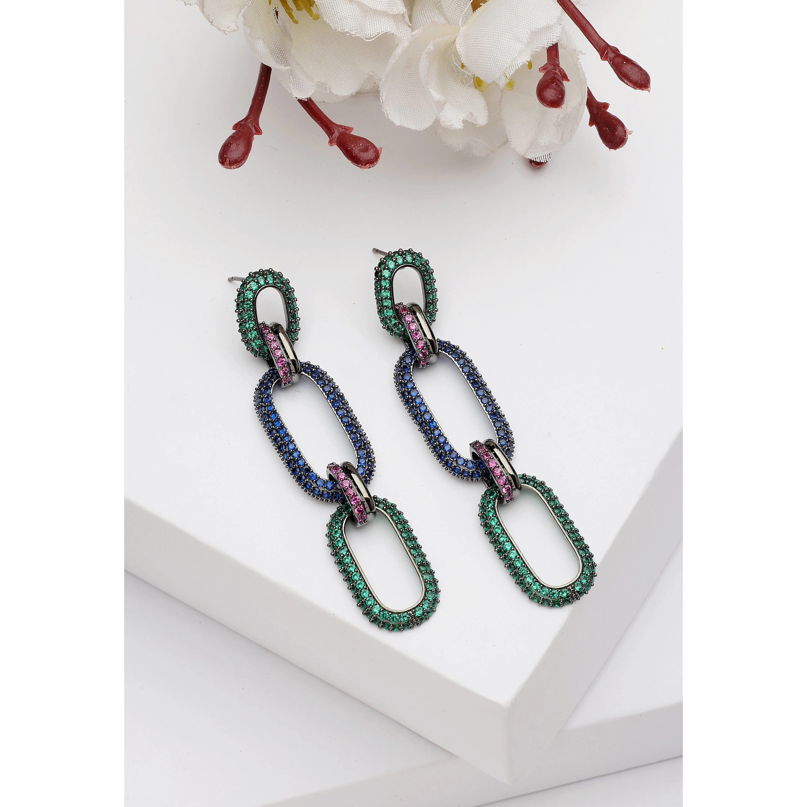AGP PARIS Womens Diva Dangle Drop Oval Drop Earrings