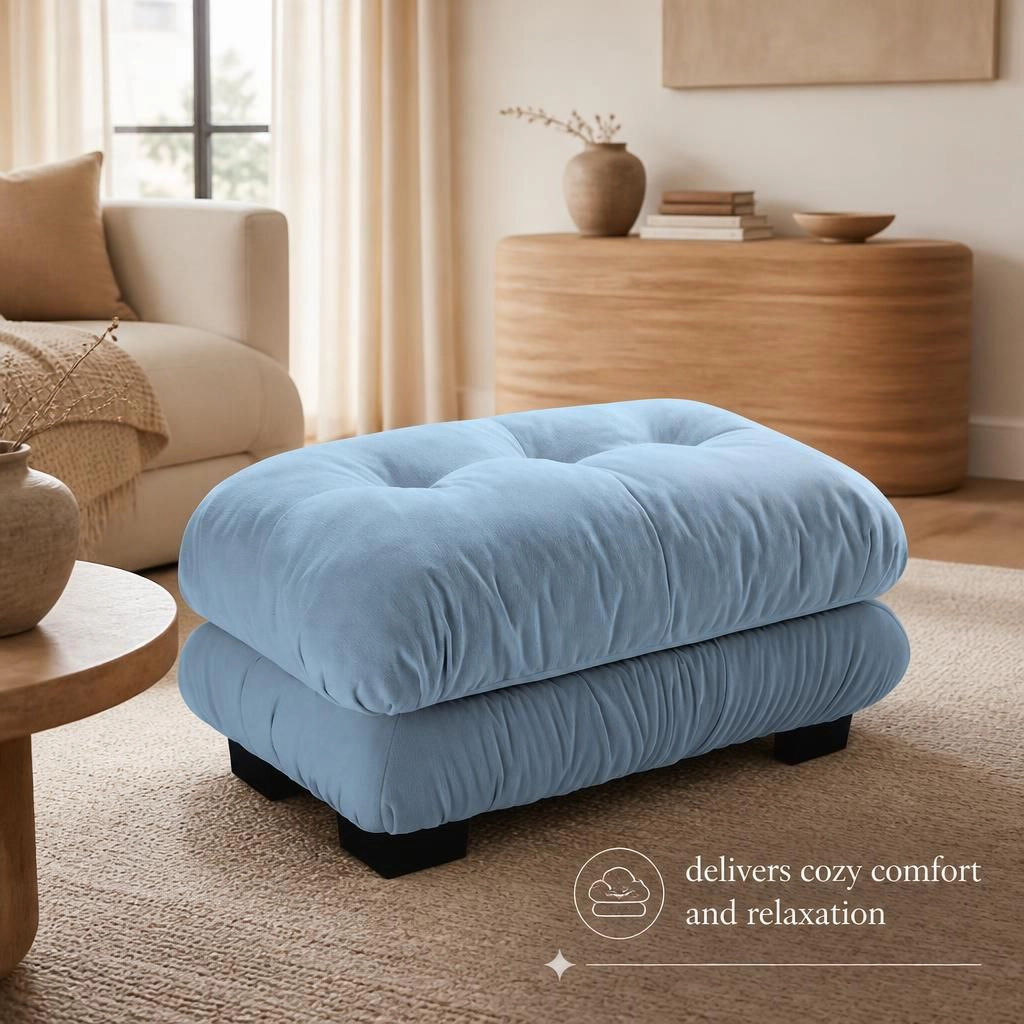 GOODSILO Upholstered Rectangular Multi Use Ottoman