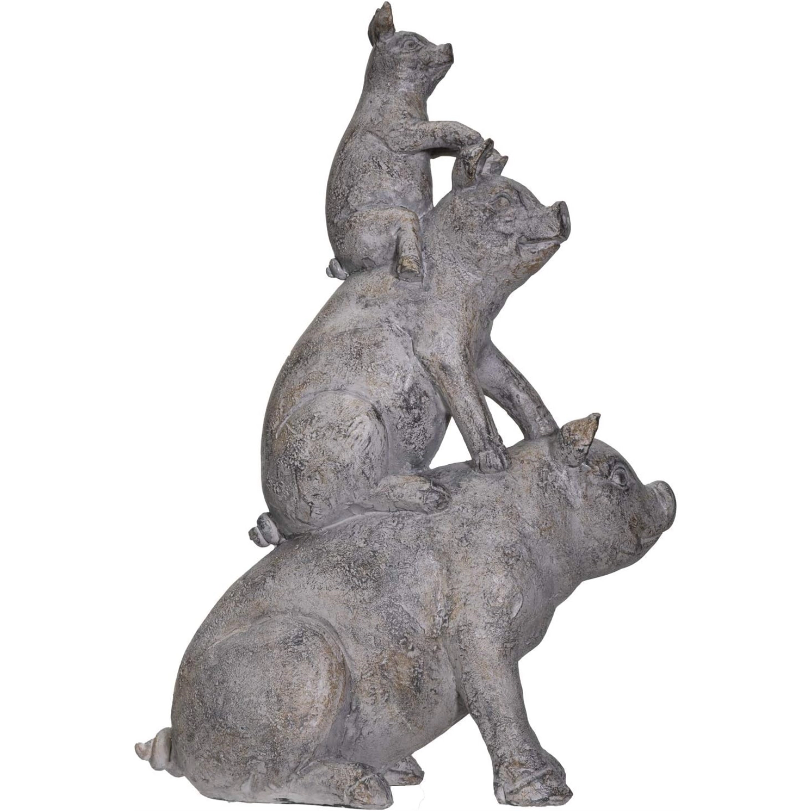 Pacific Giftware Stacked Pig Farm Animals Resin Statue Figurine 14.25 inch