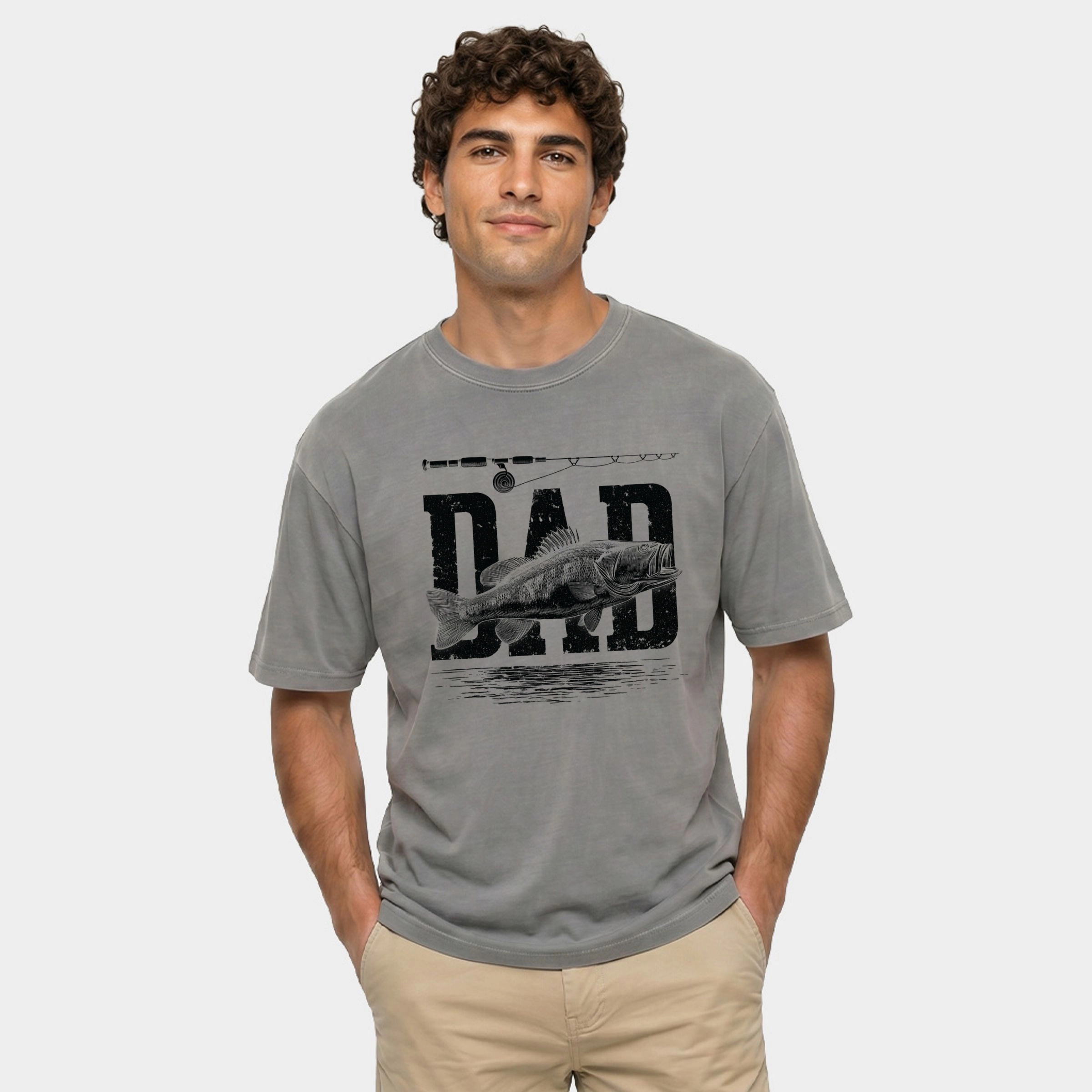 Simply Sage Market - Men's Garment Dyed Graphic T-Shirt Dad Fishing Distressed