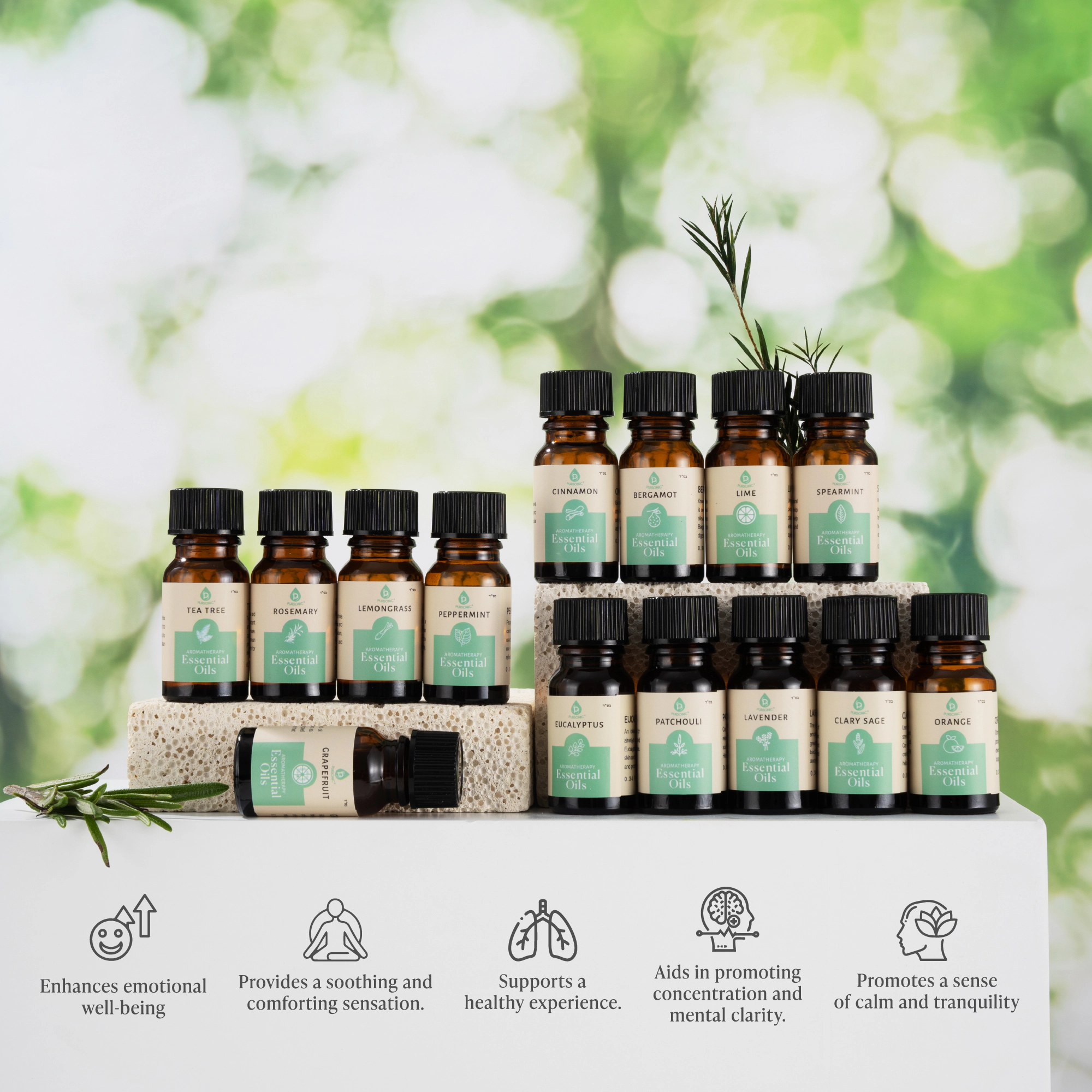 Pursonic Unisex Christmas Essential Oils Aromatherapy Gift Set