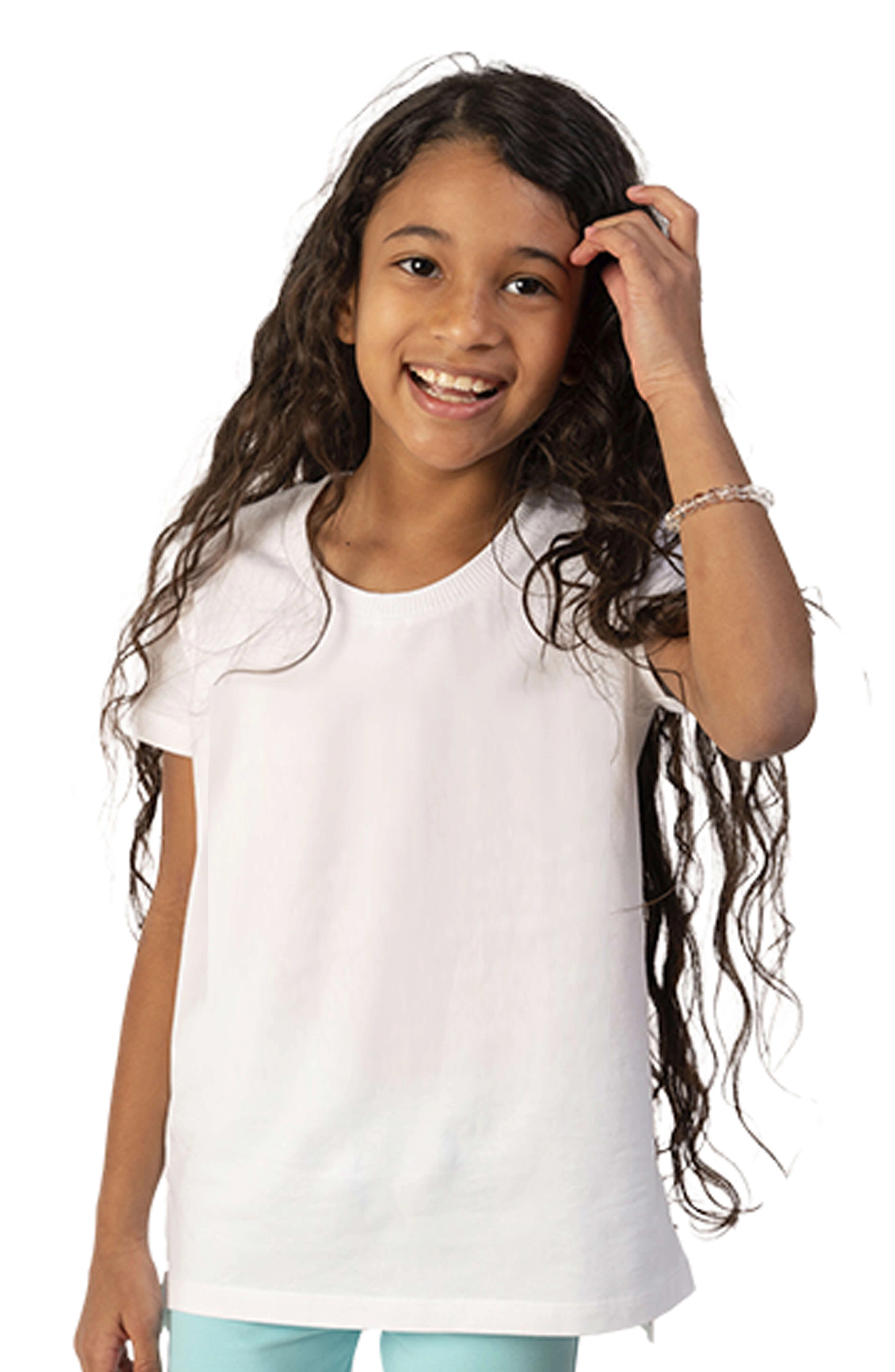 Mightly Girls Organic Cotton Extended Lenth Short Sleeve T-Shirts, 3pack