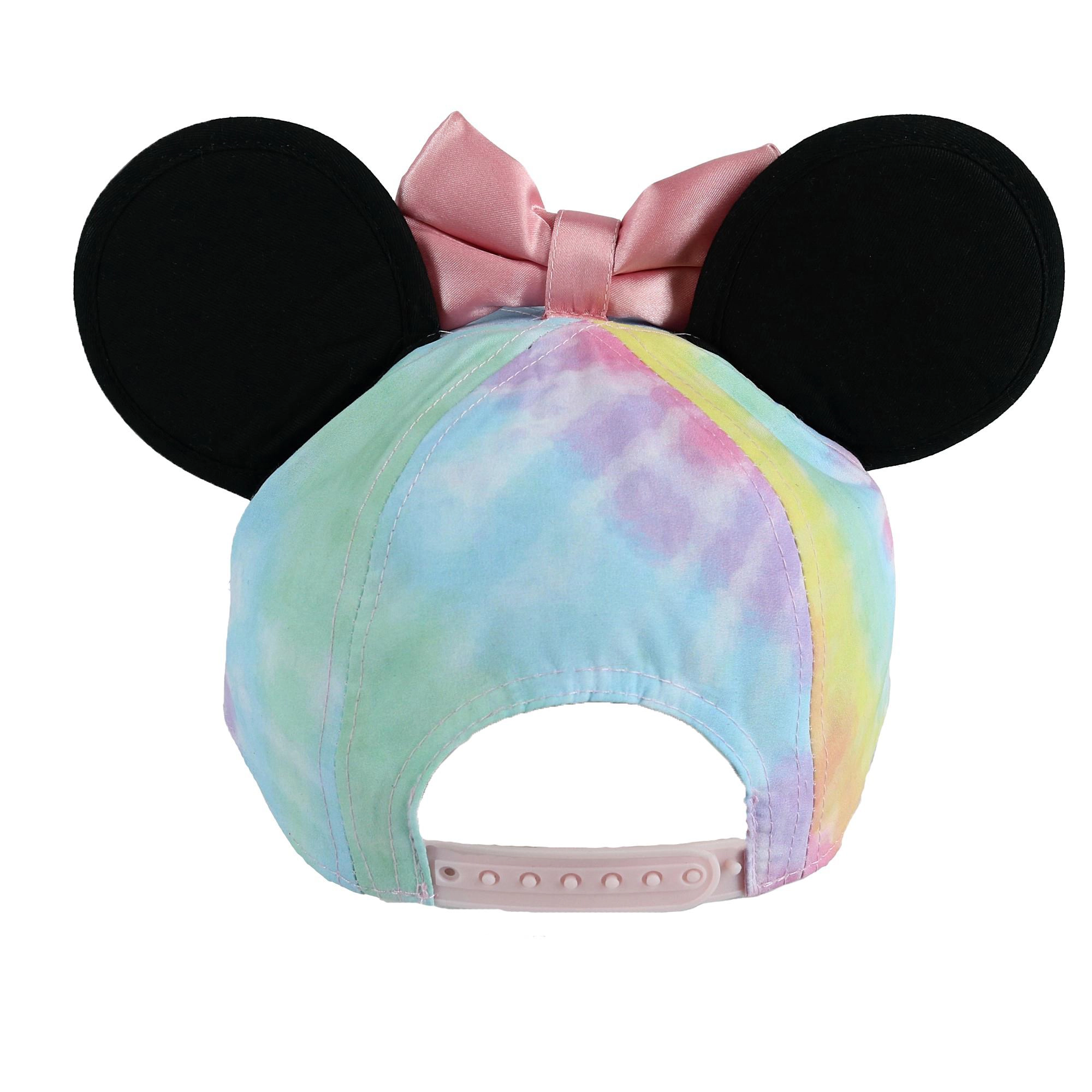 Jerry Leigh Disney Kids Tie Dye Minnie Mouse Baseball Cap with Bow and Ears