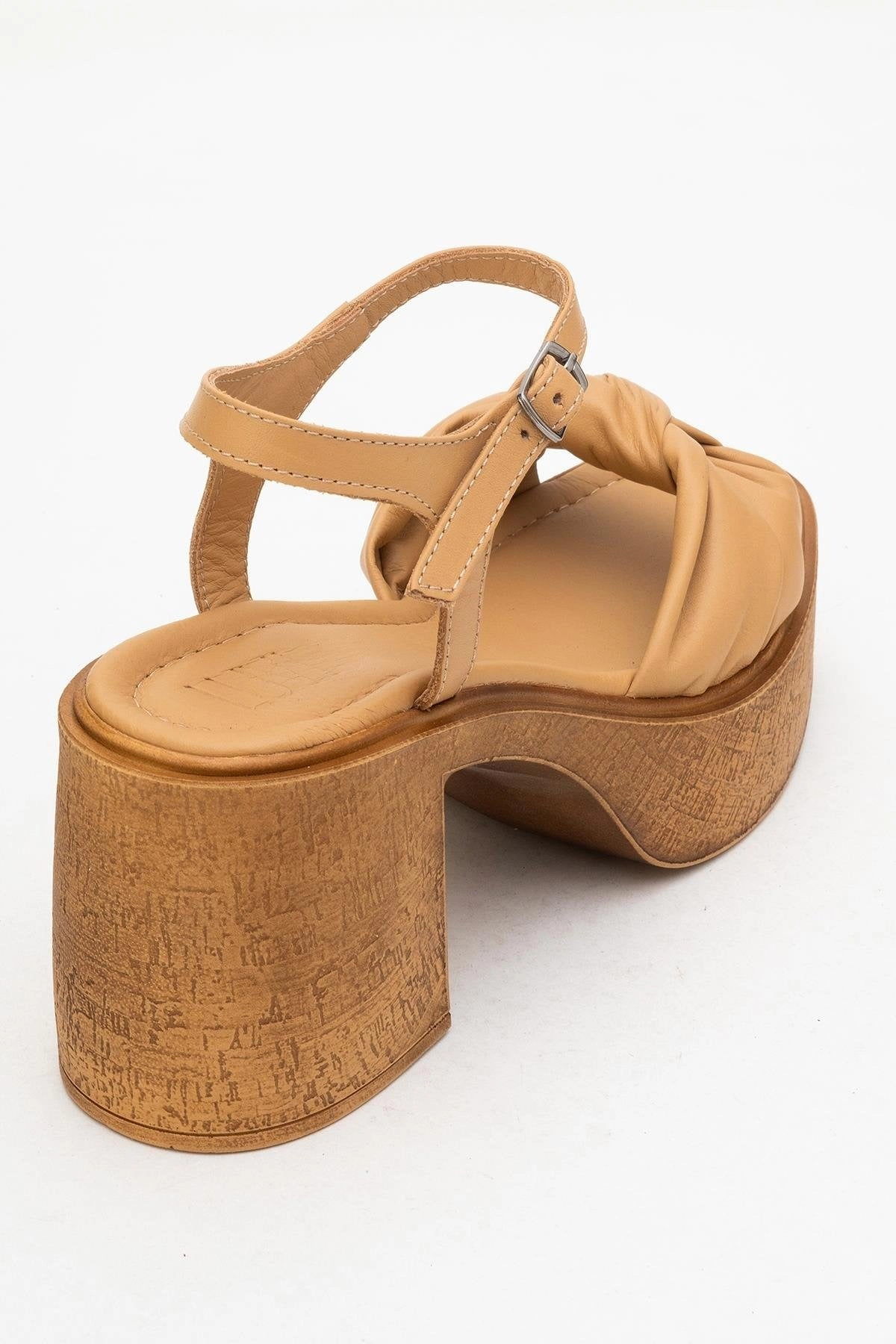 Forever & Always Womens Tily Platform Wedge Leather Sandal