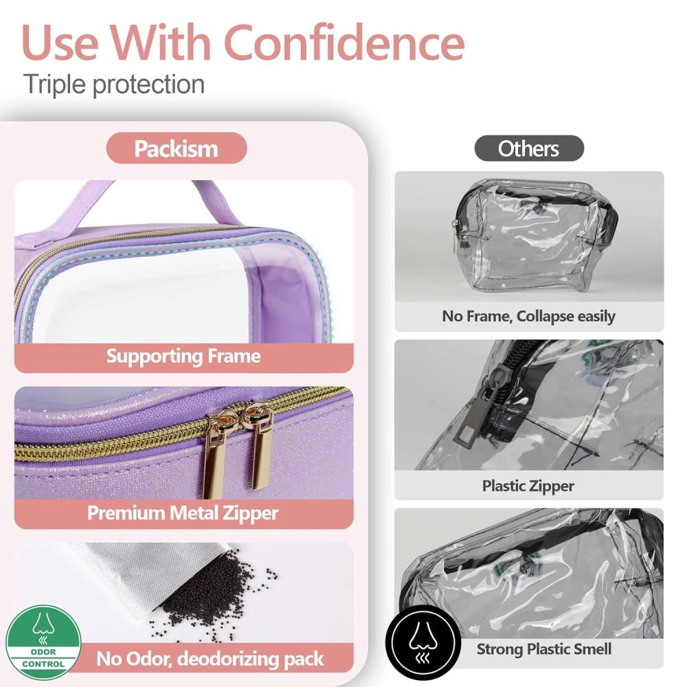 Tranquil Blisser 2 Piece Glitter Textured Toiletry Bag