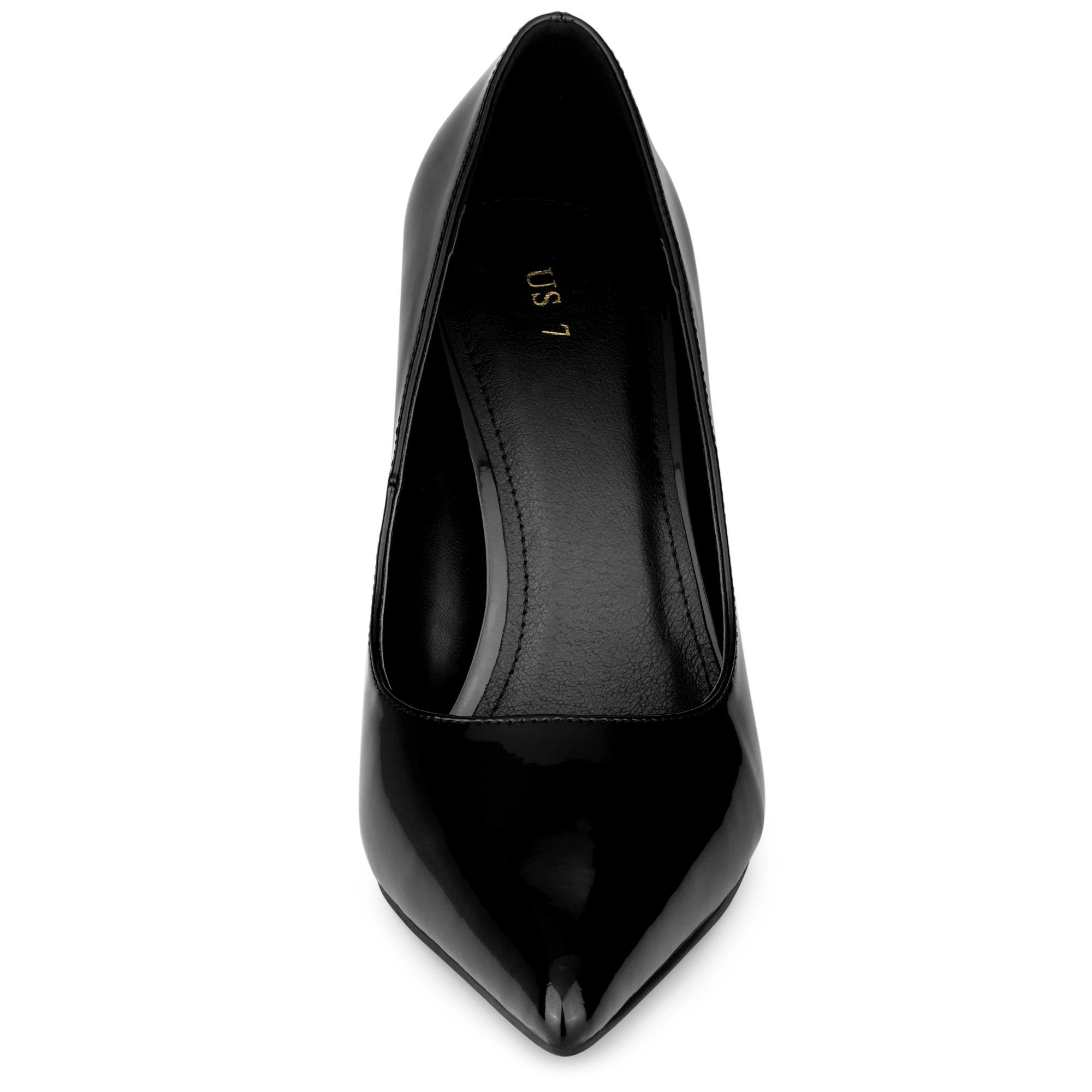 BLISSFUL STEP Women Patent Leather Pointed Toe Stiletto Heels Dress Pumps