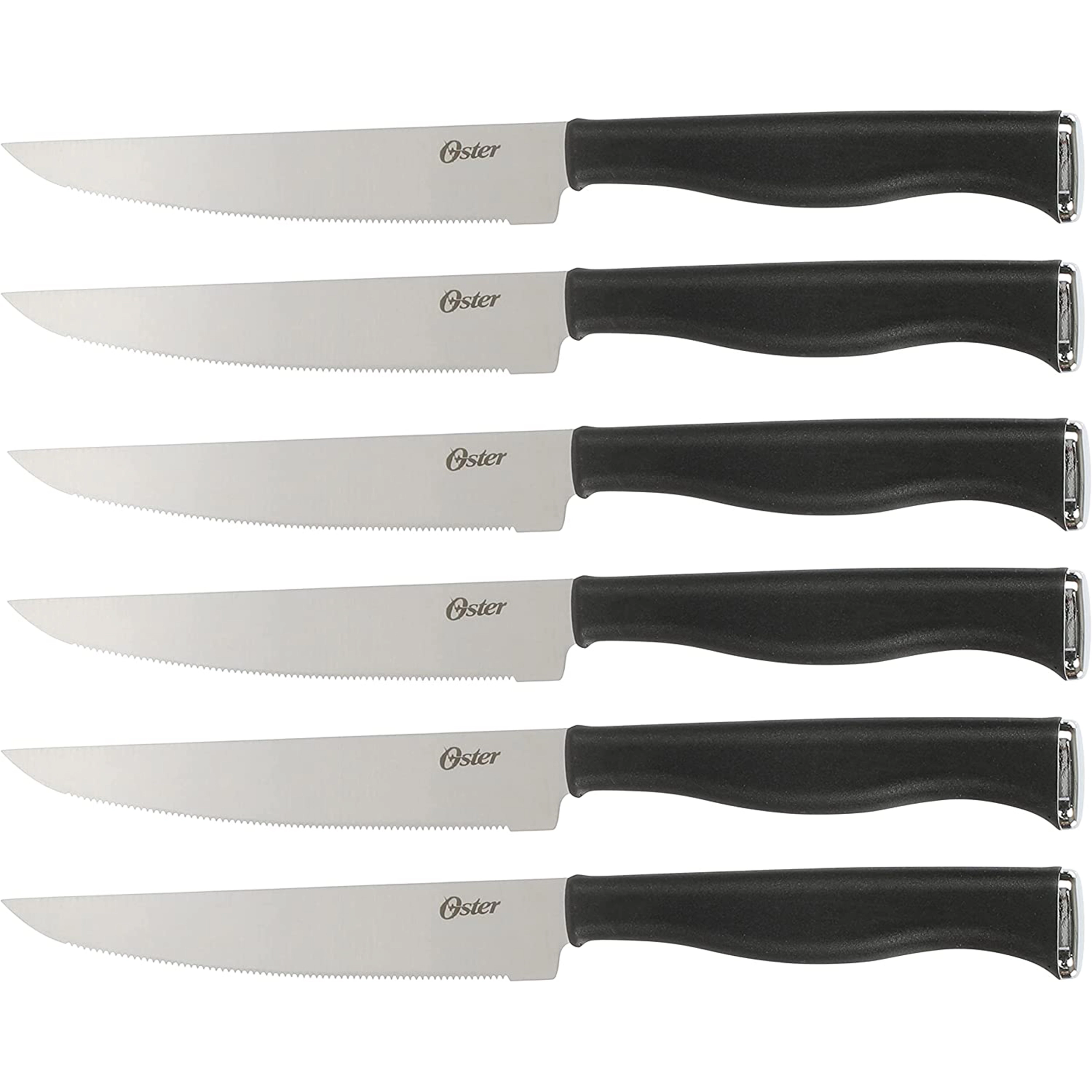 Oster Langmore 15 Piece Stainless Steel Blade Cutlery Set in Black