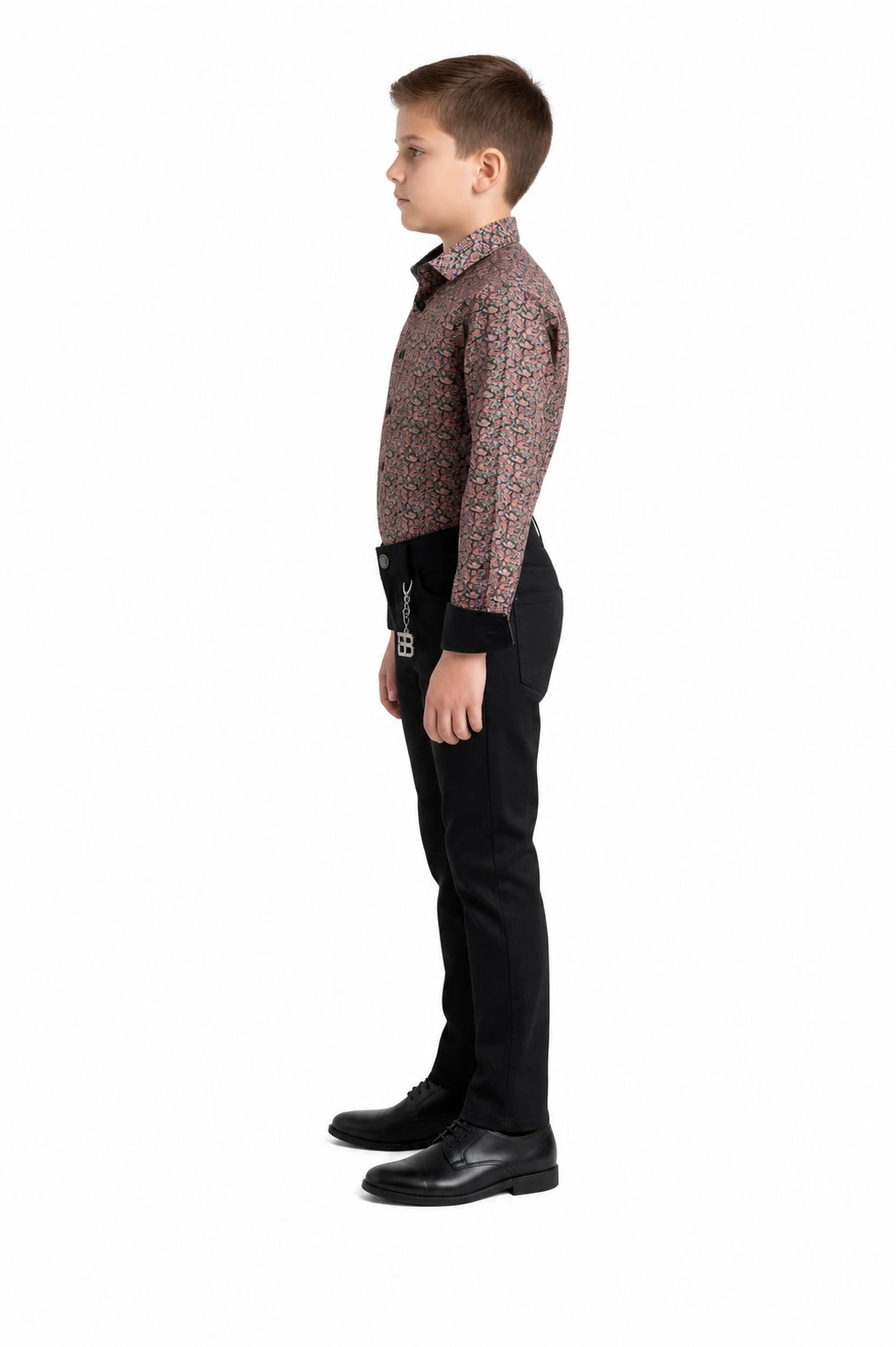 Elie Balleh Boys Slim Fit Paisley Print Shirt