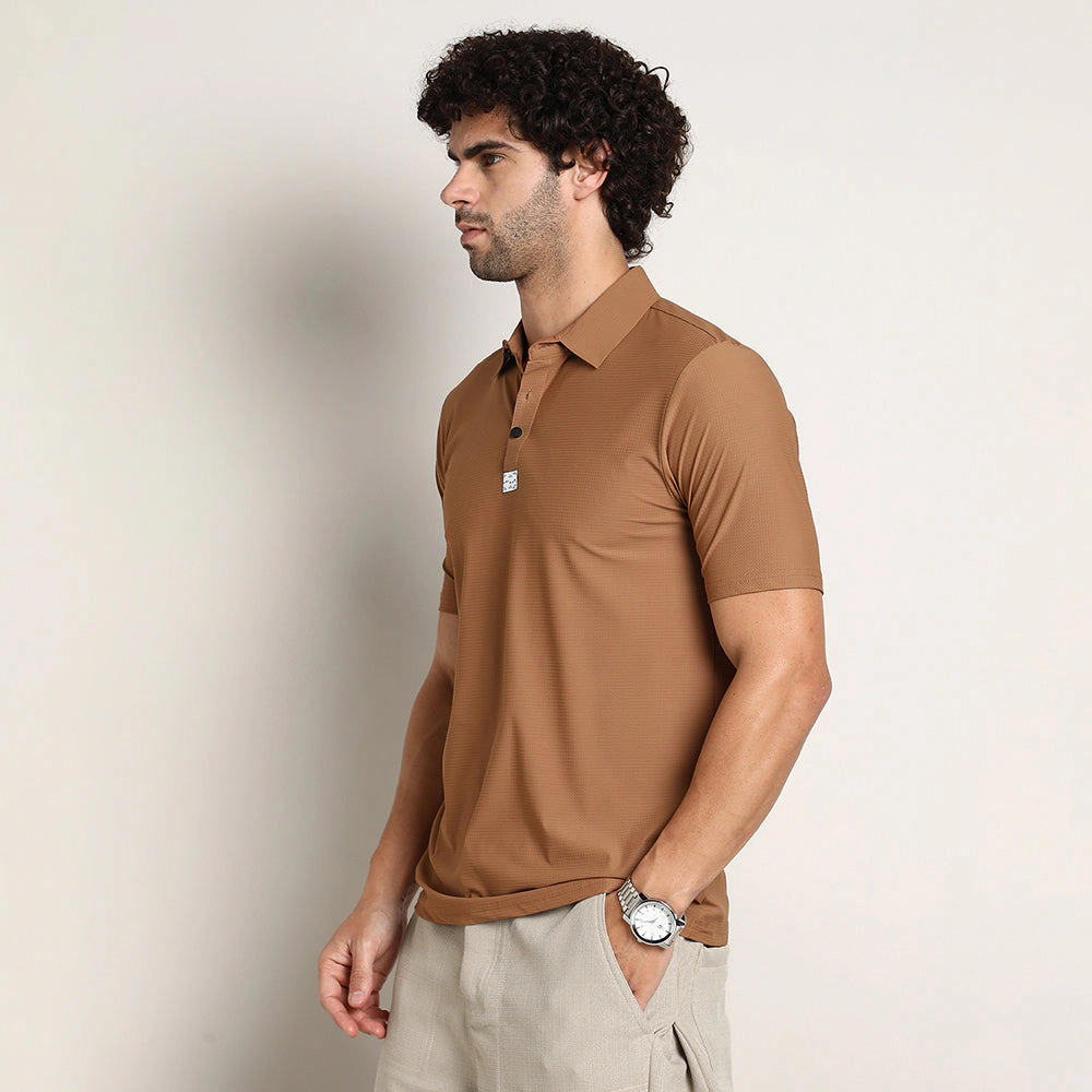 Seamless Waffle Polo T-Shirt