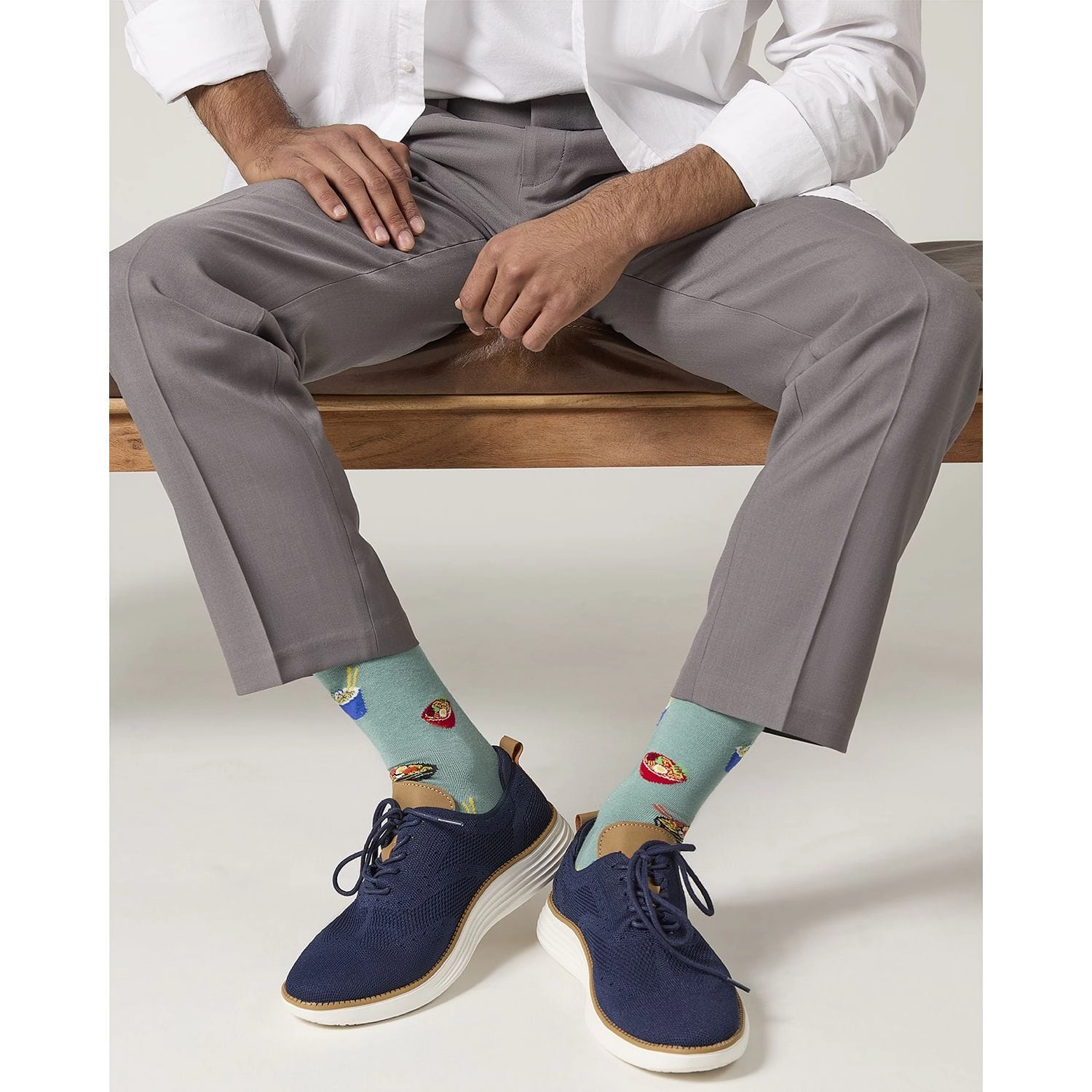 Memoi Men's Ramen Rayon From Bamboo Crew Socks