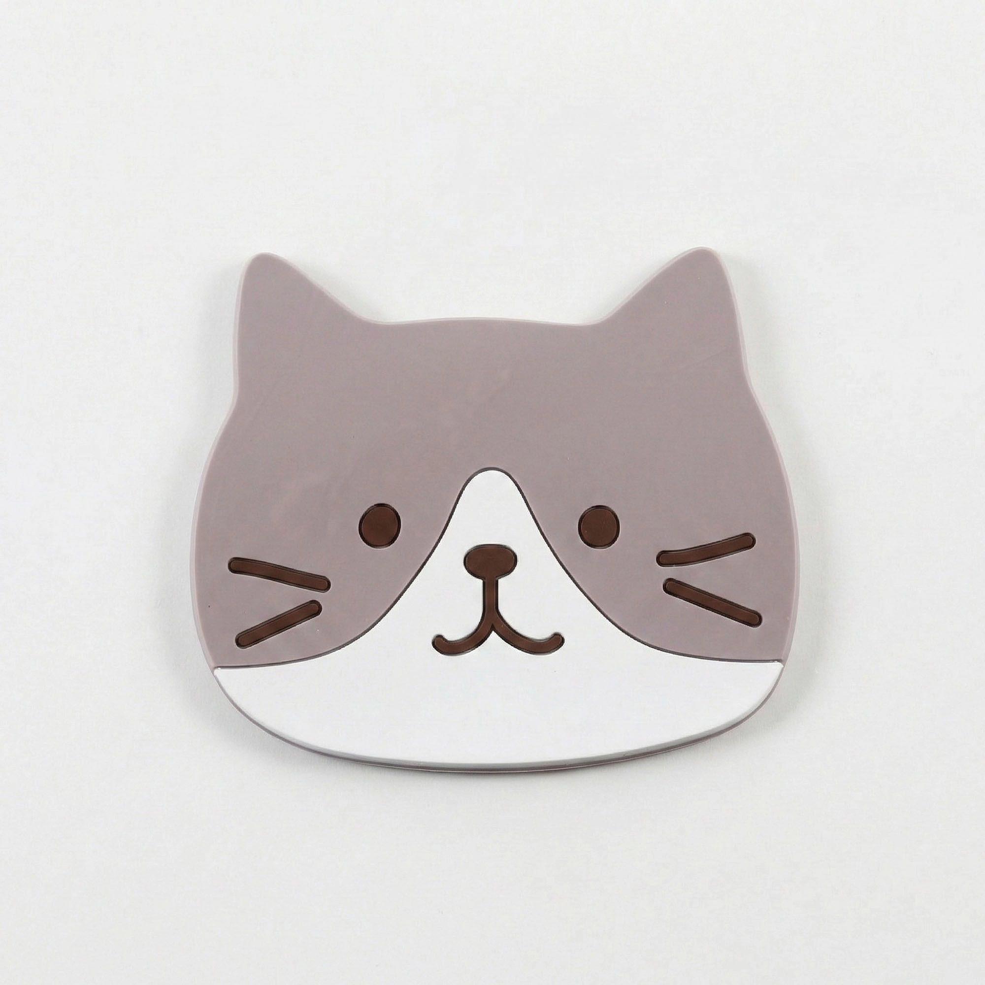 Alilang Unisex 4-PC Cat Face Coaster Cute Non Slip Drink Table Protector