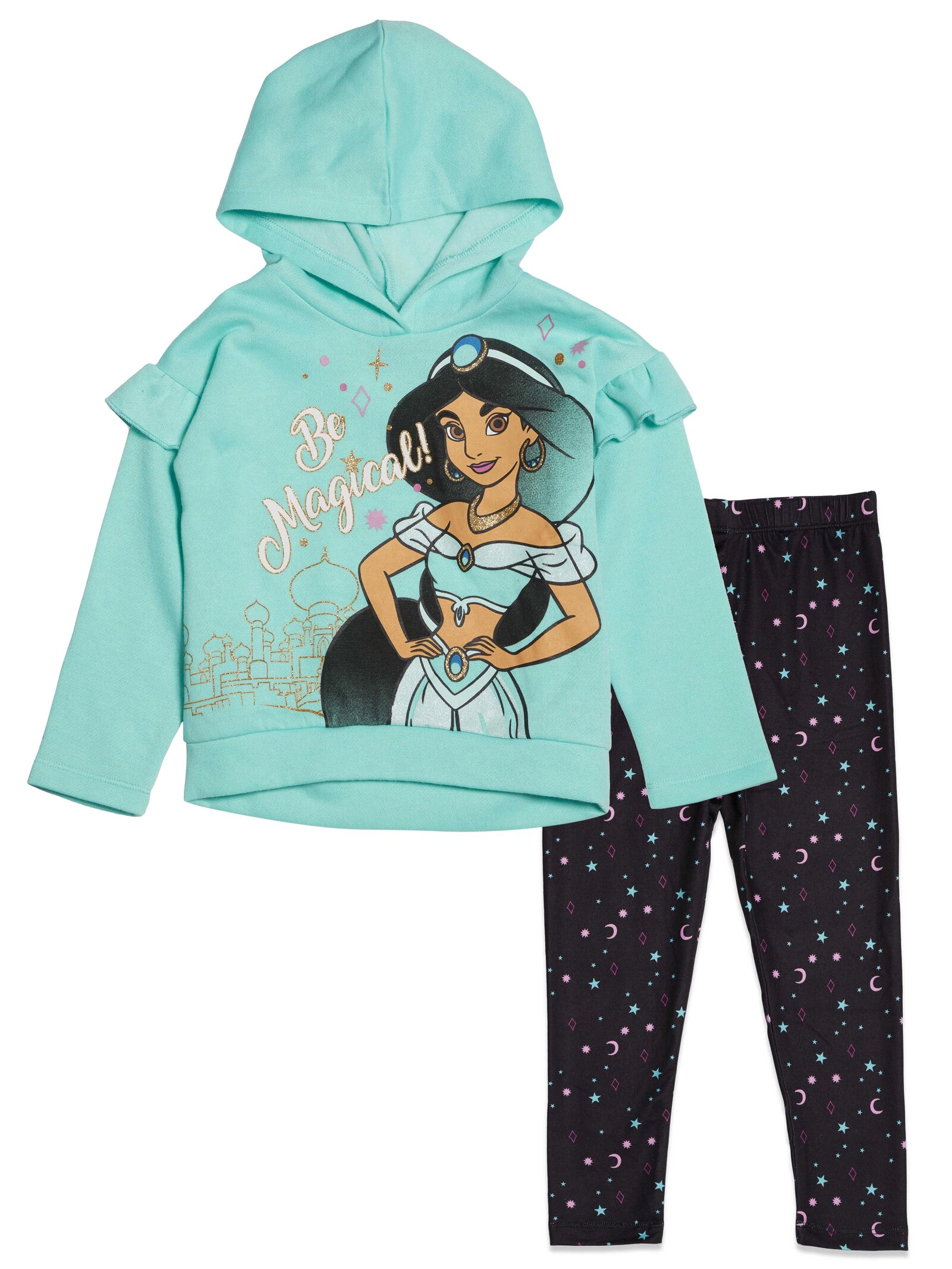 Disney Princess Girls' 2-Piece Fleece Hoodie and Leggings Set
