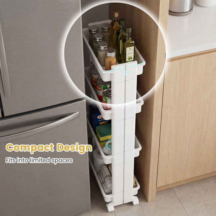 Hivvago Rolling Utility Cart With Detachable Trays And Smooth Wheels