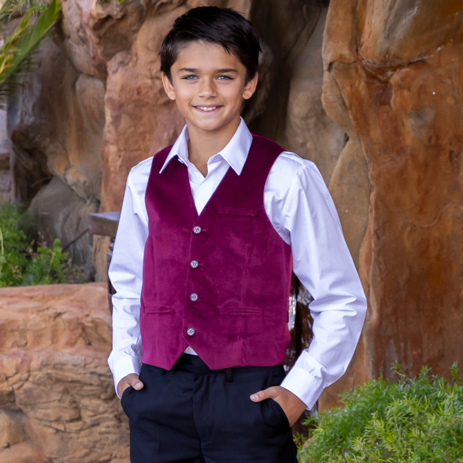 Gioberti Boy's Velvet Formal Suit Vest