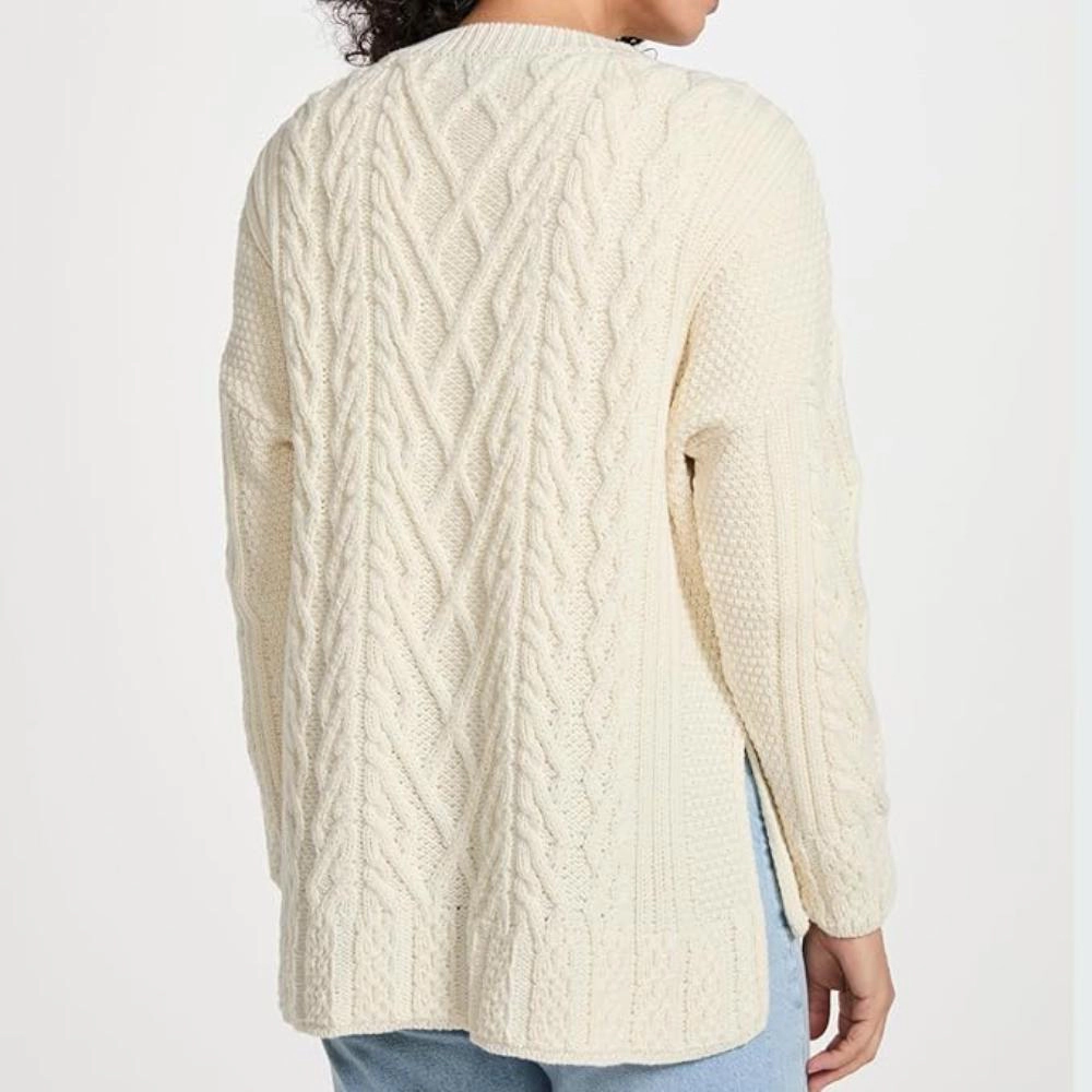 Urban Retreat Womens Super Soft Merino Wool Knit Aran Sweater