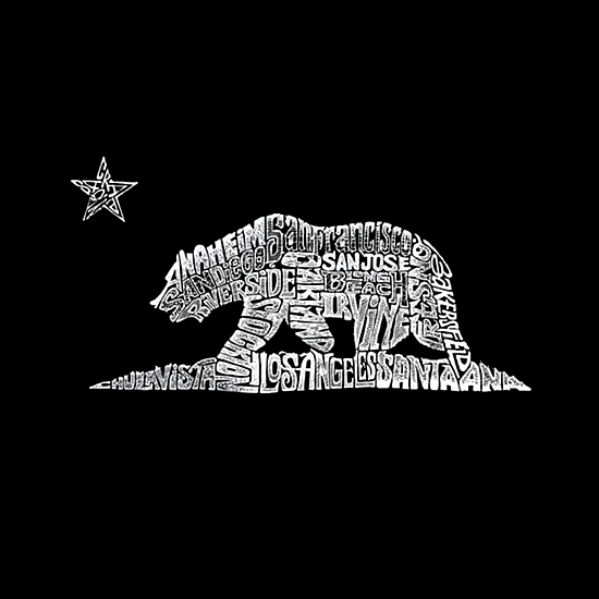 LA Pop Art Boy's Word Art Sweatshirt - California Bear