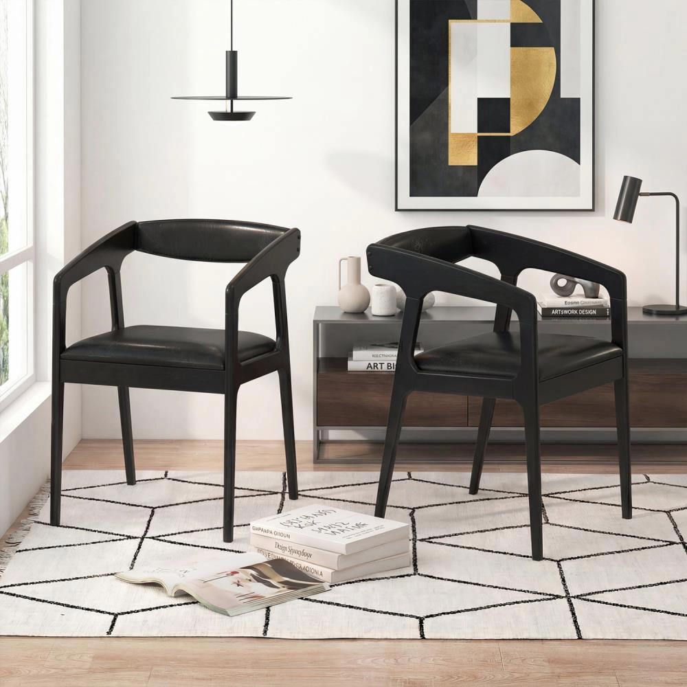 Hivvago Upholstered Armchairs Set Of 2 With Cozy Backrest And Padded Seat Cushion