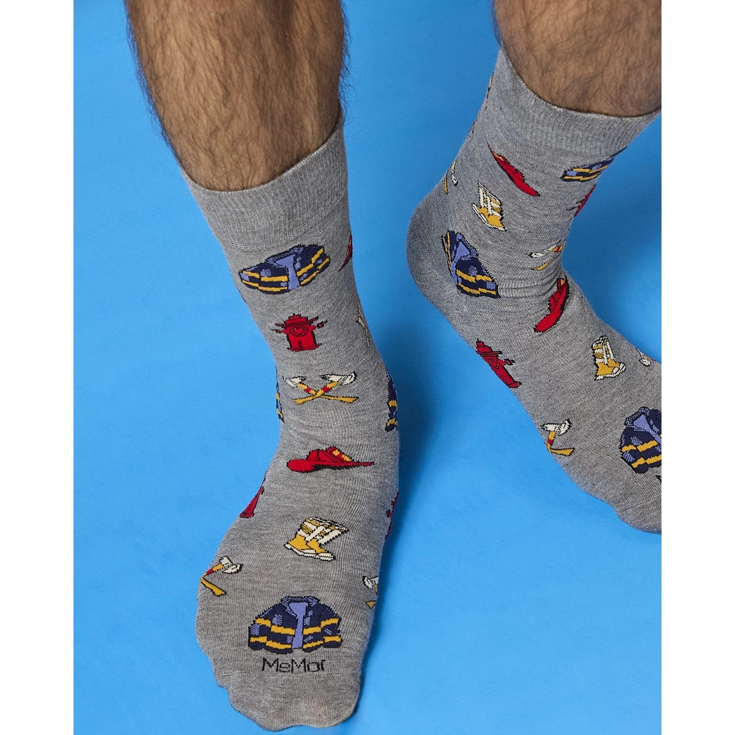Memoi Men's Firefighter Bamboo Crew Socks