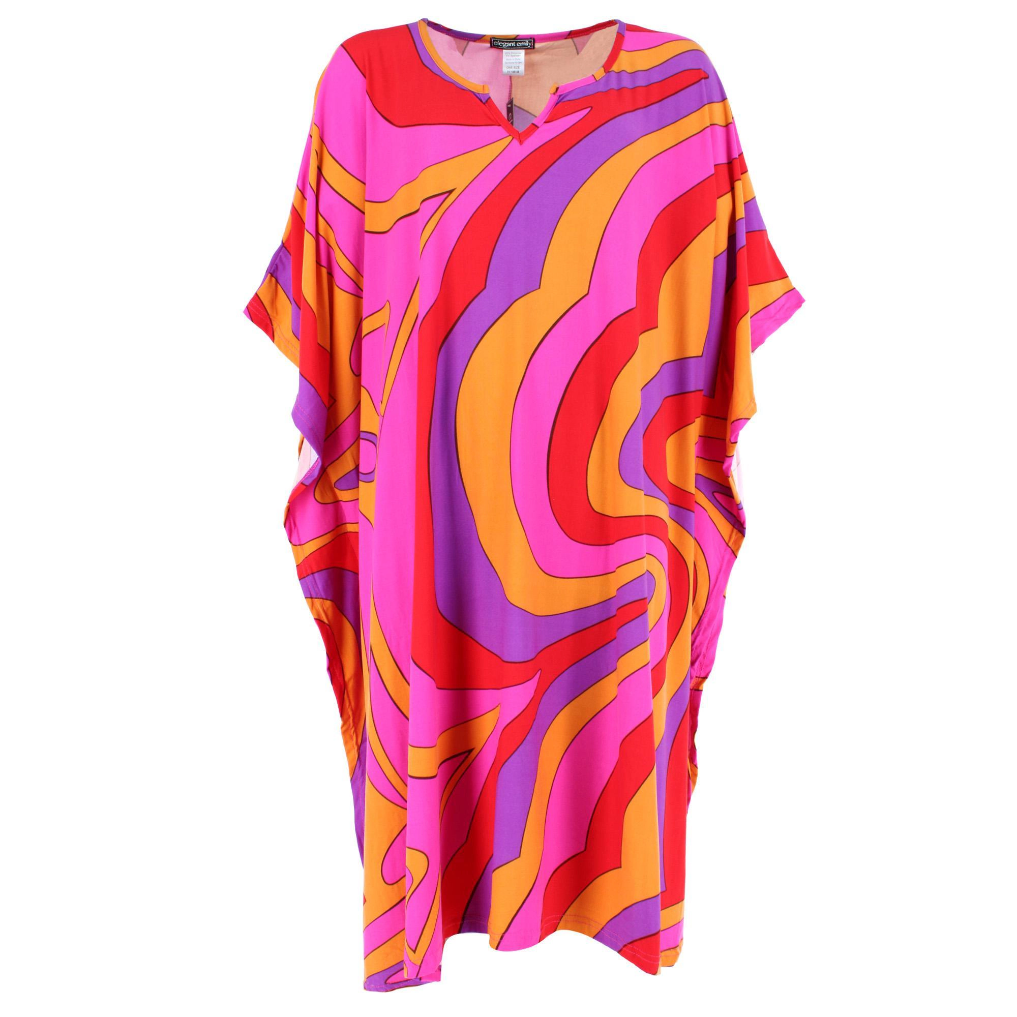 CTM Women's 70's Swirl Caftan Nightdress by Elegant Emily