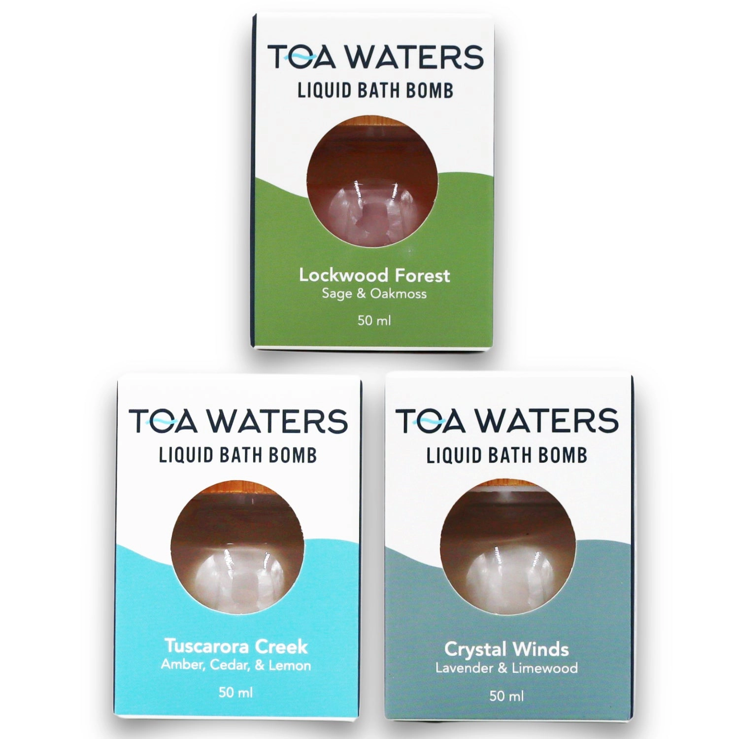 TOA Waters Unisex Liquid Bath Bomb Series - Earth, Wind, and Water - 3 Pack