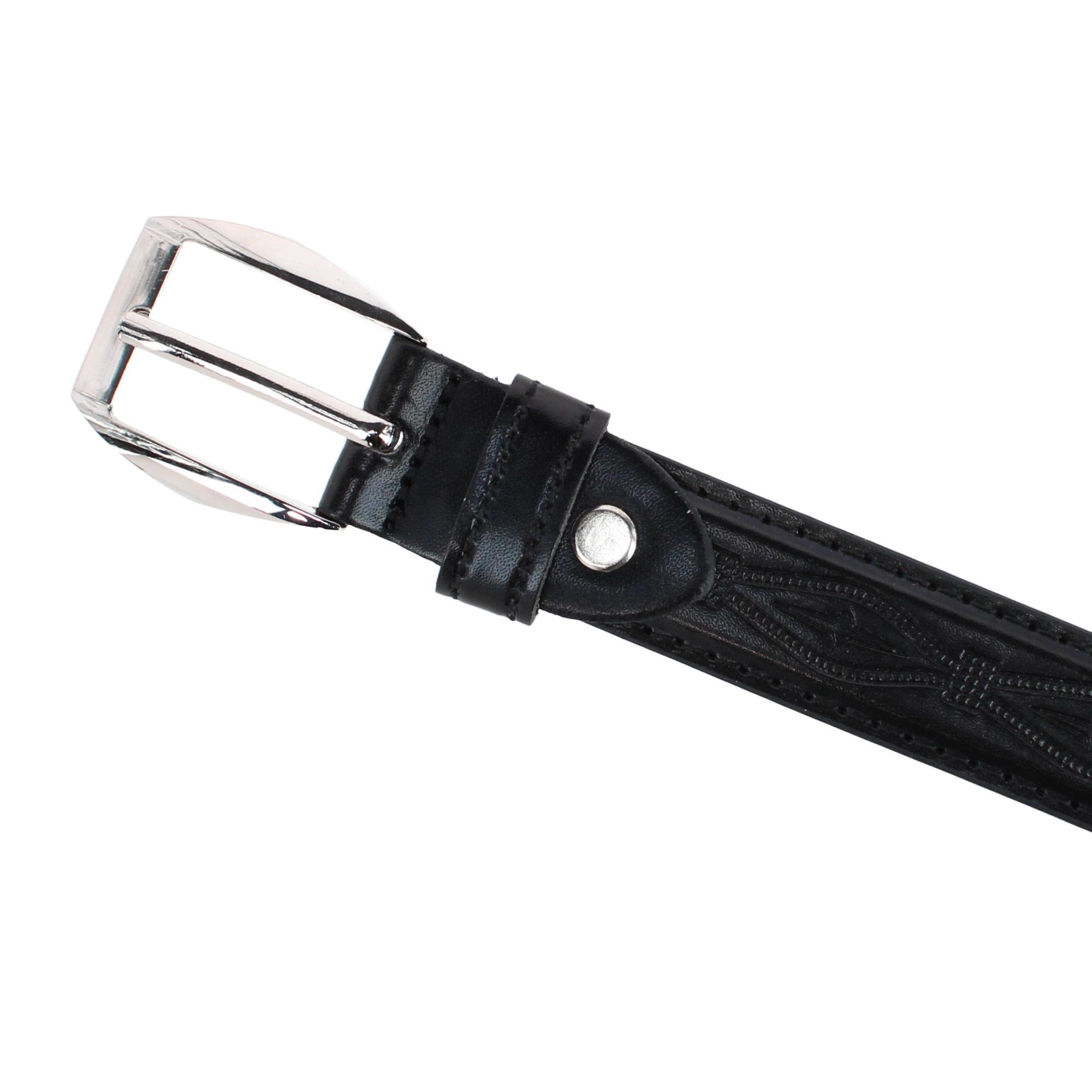 CTM Kids' Embossed Leather Western Belt