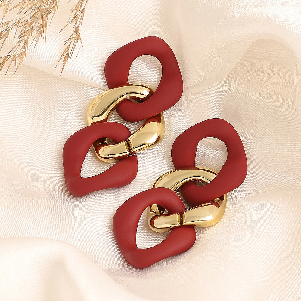 SOHI Women's Chainlink Drop Earrings