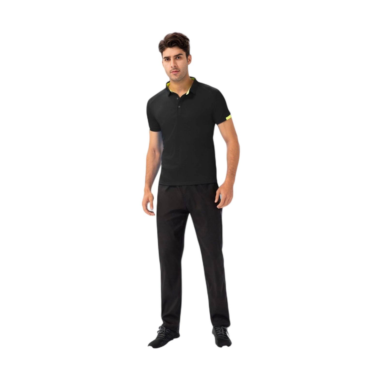 Anna-Kaci Men's Athletic Fit Polo Shirt with Contrast Collar and Moisture-Wicking Stretch Fabric