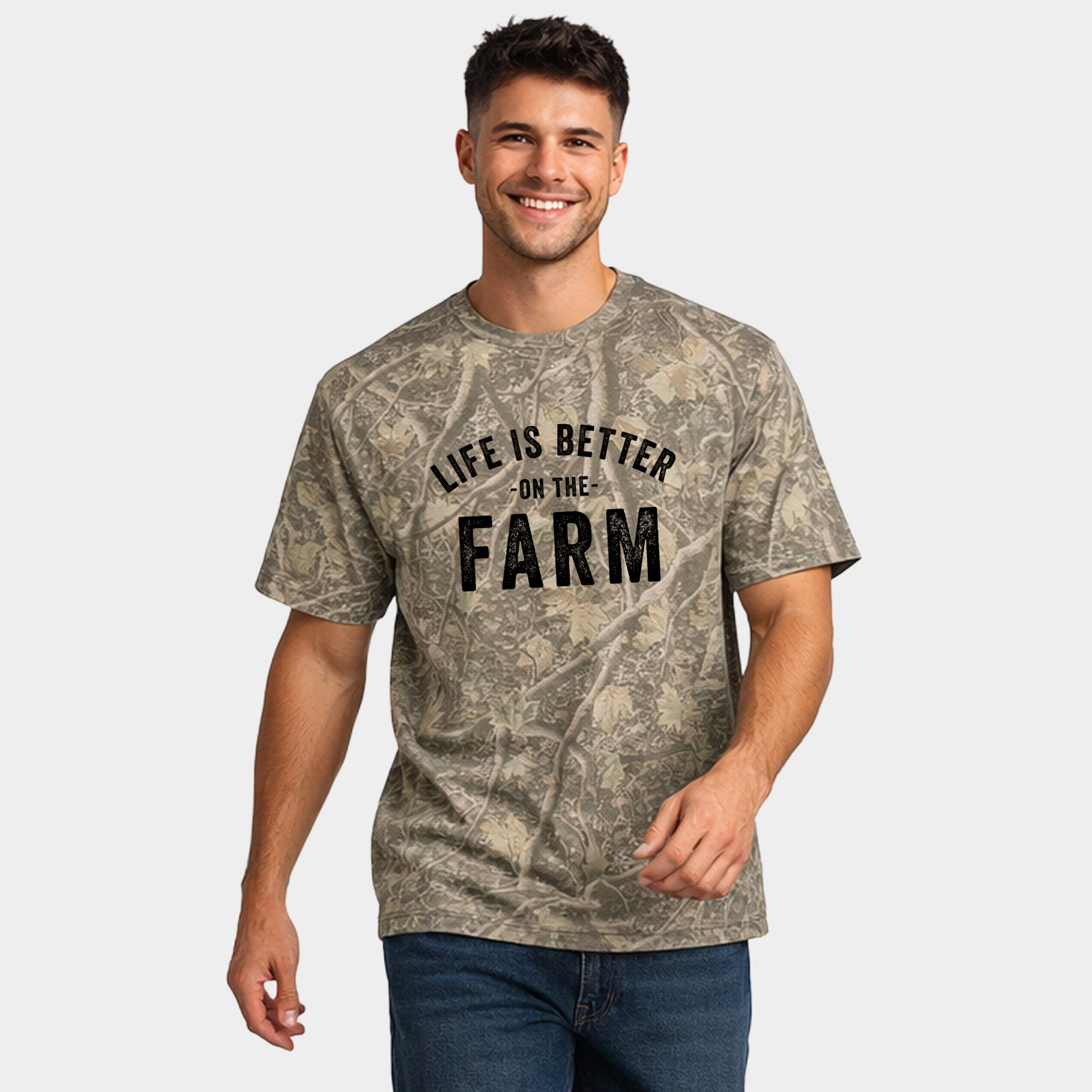 Simply Sage Market - Men's Heavyweight Camo Tee Life Is Better On The Farm
