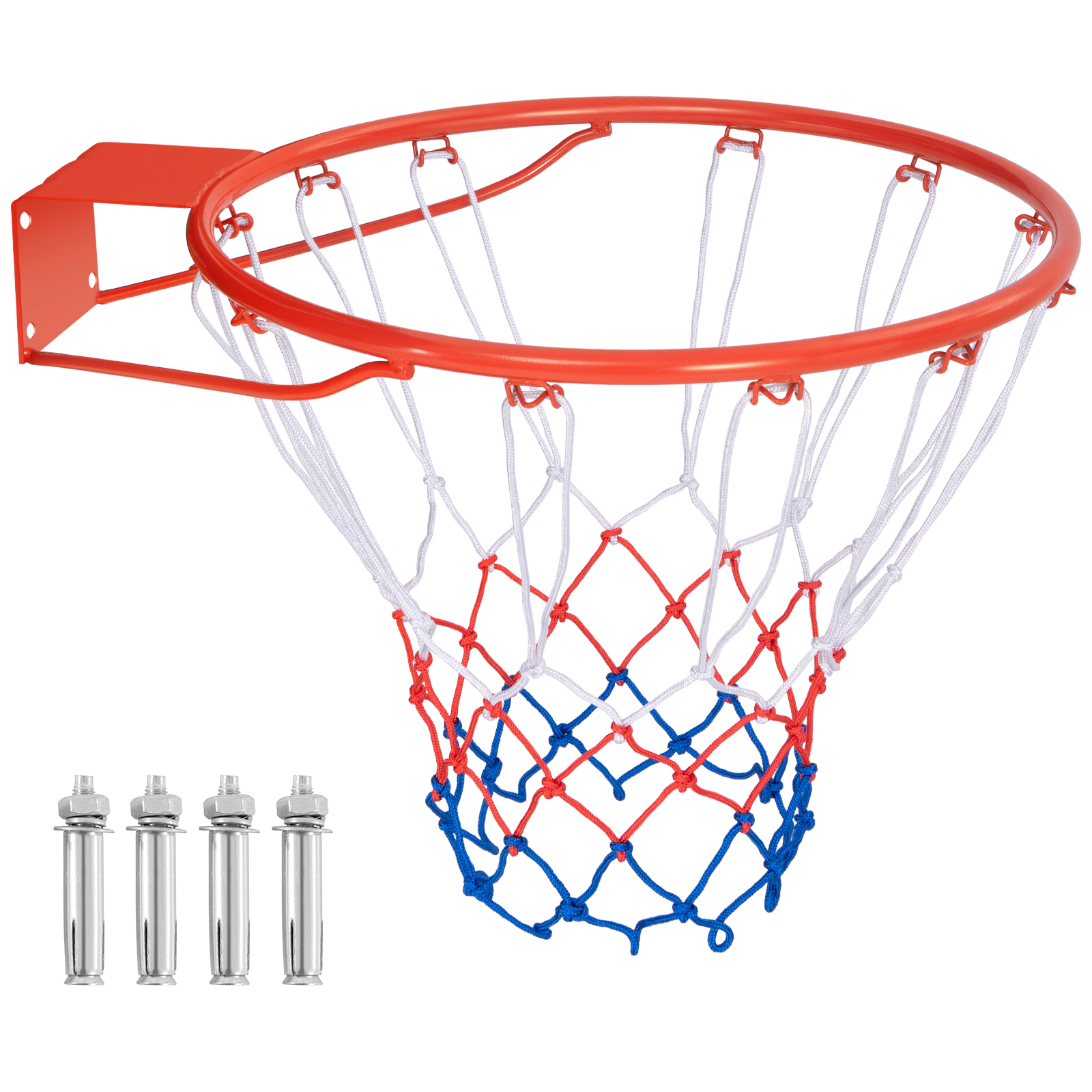 SUGIFT 18-in Powder-Coated Basketball Rim Replacement with All-Weather Net and Mounting Hardware