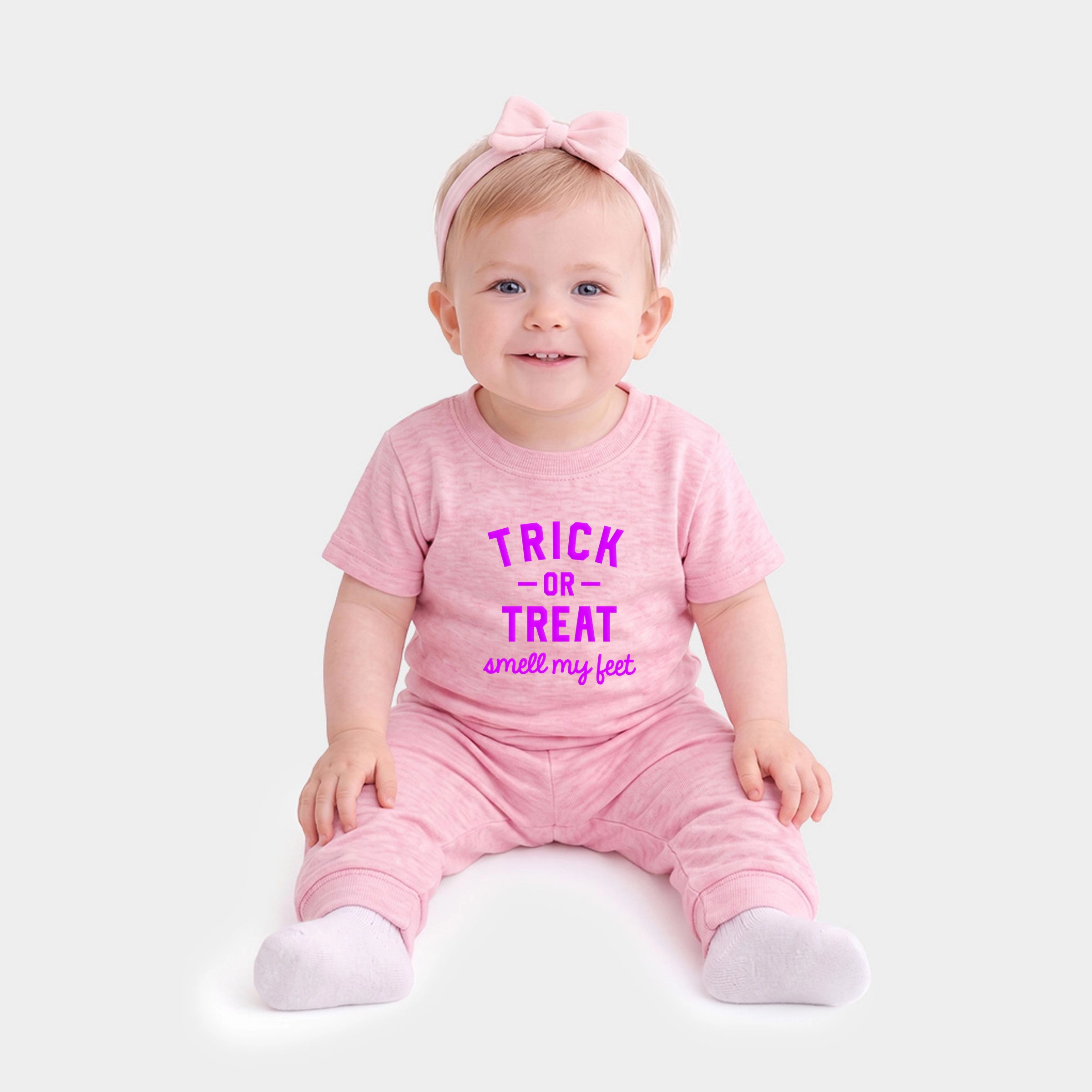 The Juniper Shop - Infant Jogger Pant Crew Set Smell My Feet Puff Print