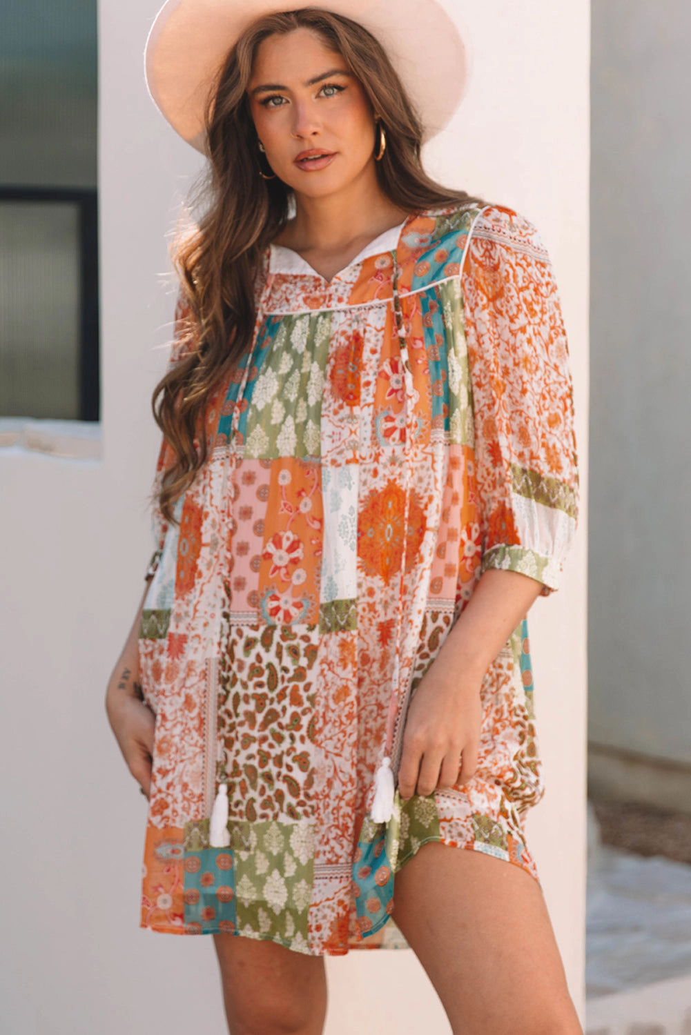 Threaded Pear Women's Tallulah Sleeve Chiffon Loose Dress