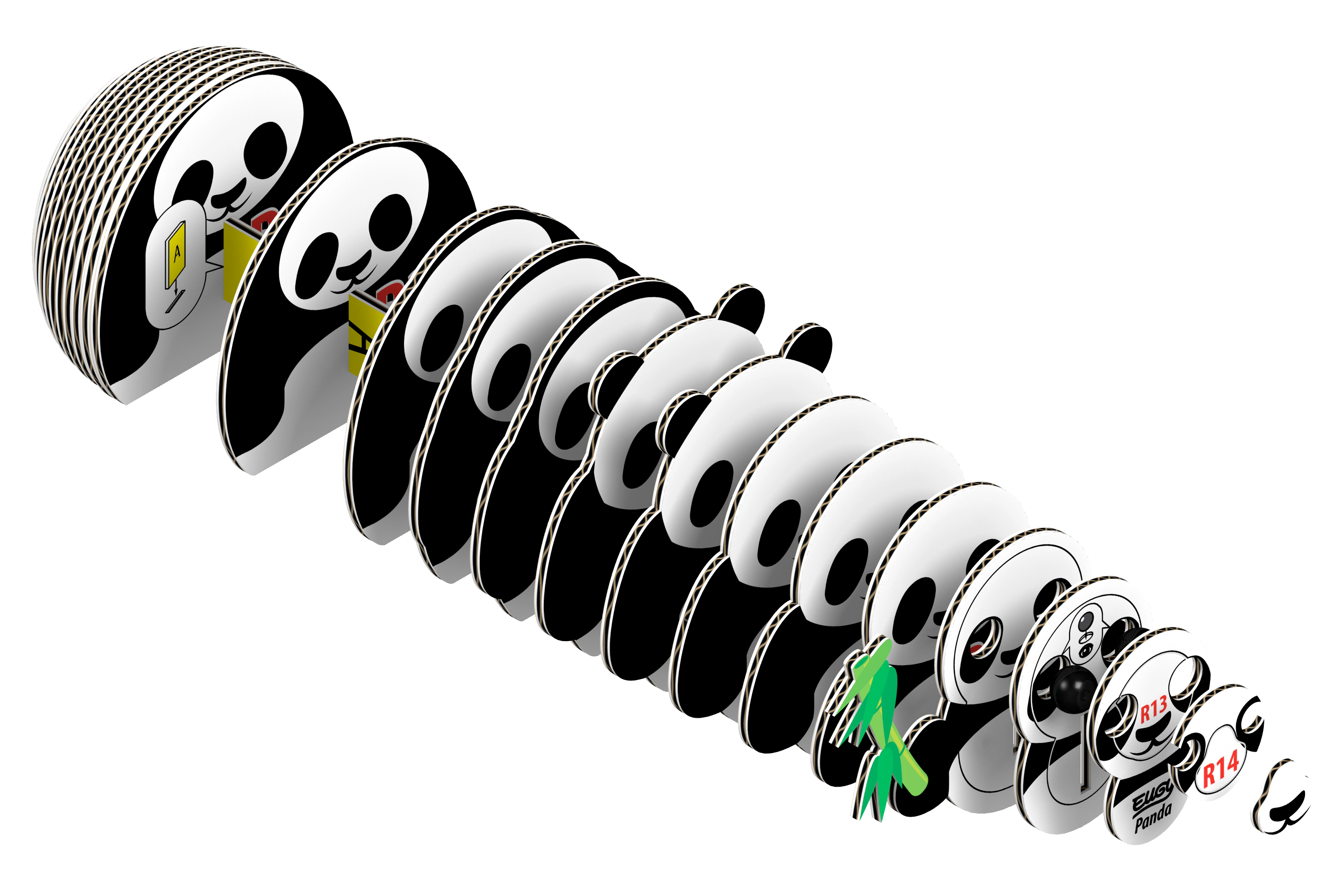 EUGY Panda 3D Puzzle - contains 29 puzzle pieces