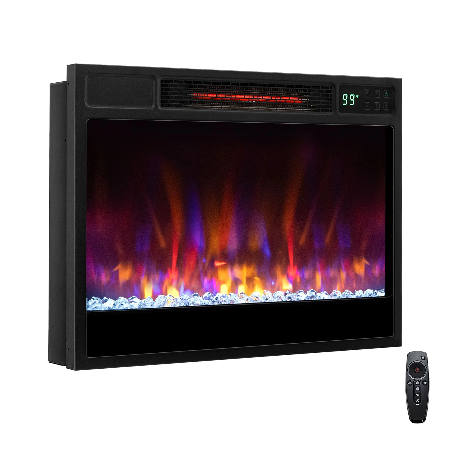 SlickBlue Infrared Electric Fireplace Heater, 5120 BTU 1500W, 6 Flame Color