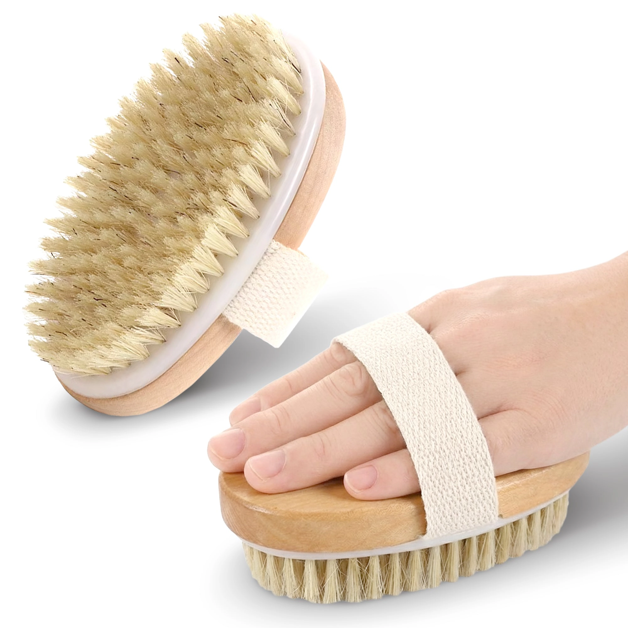 Cheer Collection Natural Bristle Exfoliating Body Brush Set