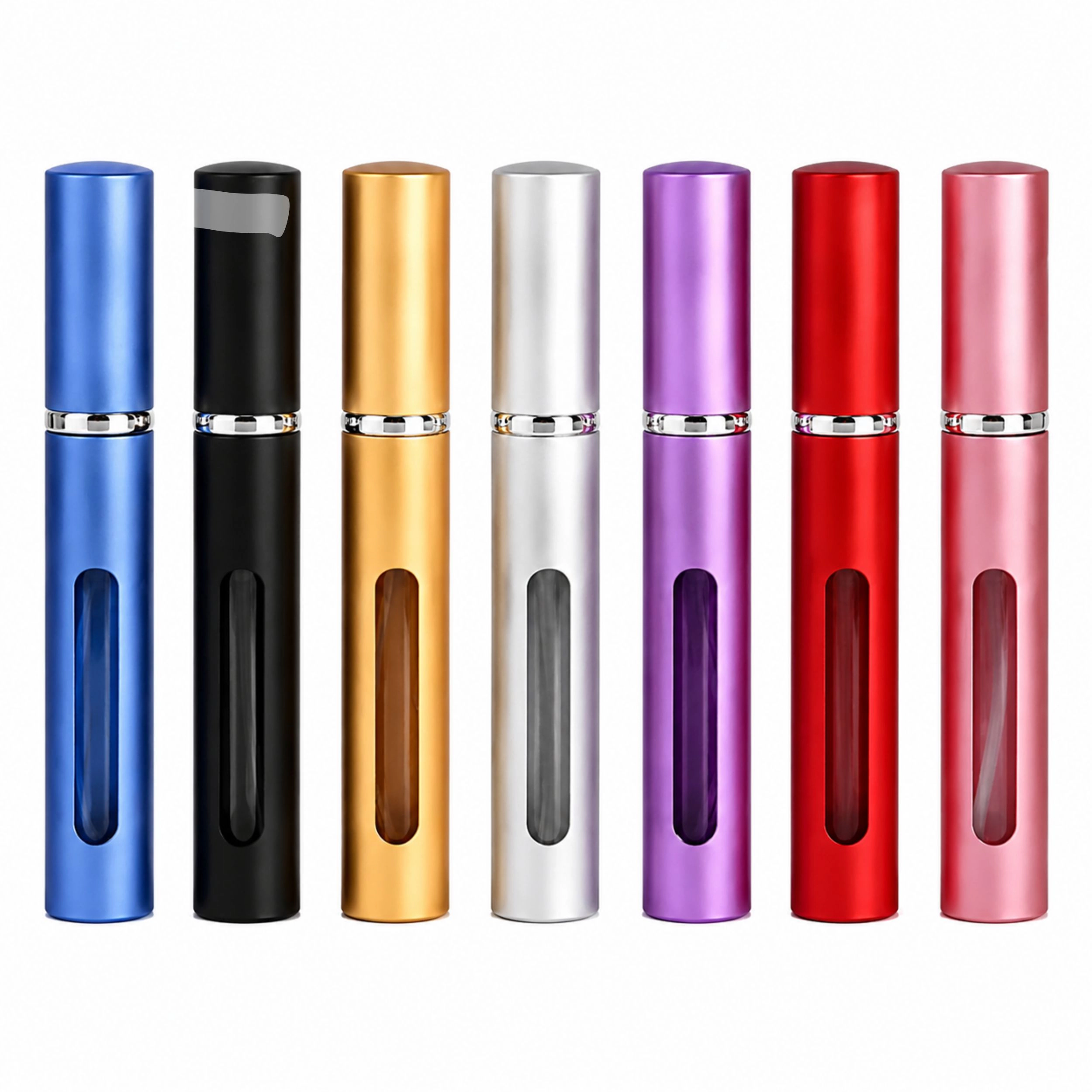 Home Collection Pack of 7 10ml Refillable Perfume Atomizer Travel Spray Bottles