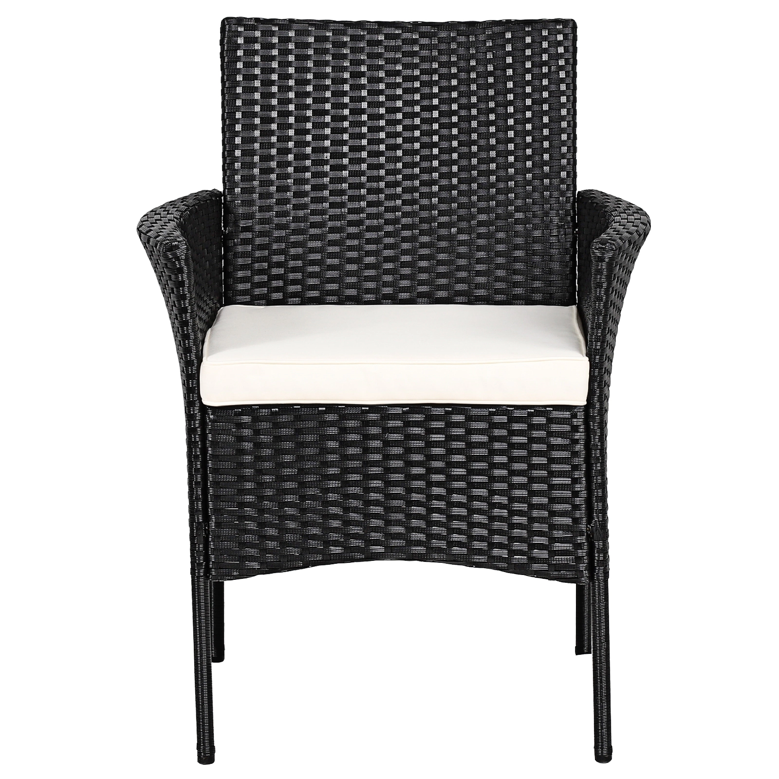 SUGIFT Black PE Rattan Cozy Seat Cushions Set of 2 Patio Wicker Armchairs
