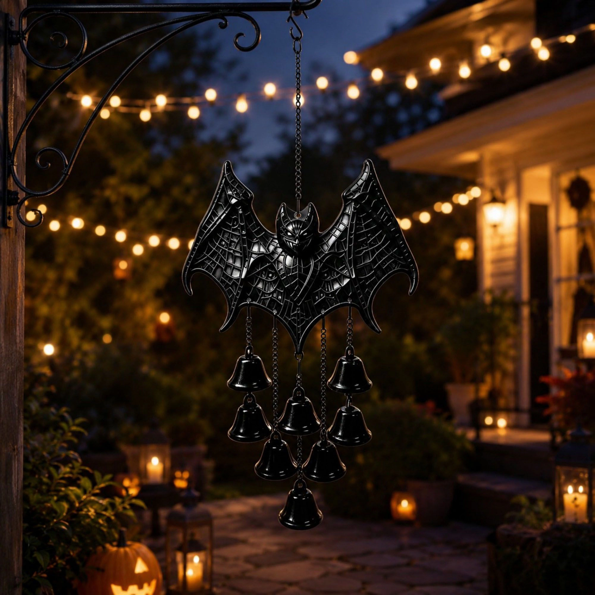Alilang Halloween Metal Bat Hanging Wall Decor
