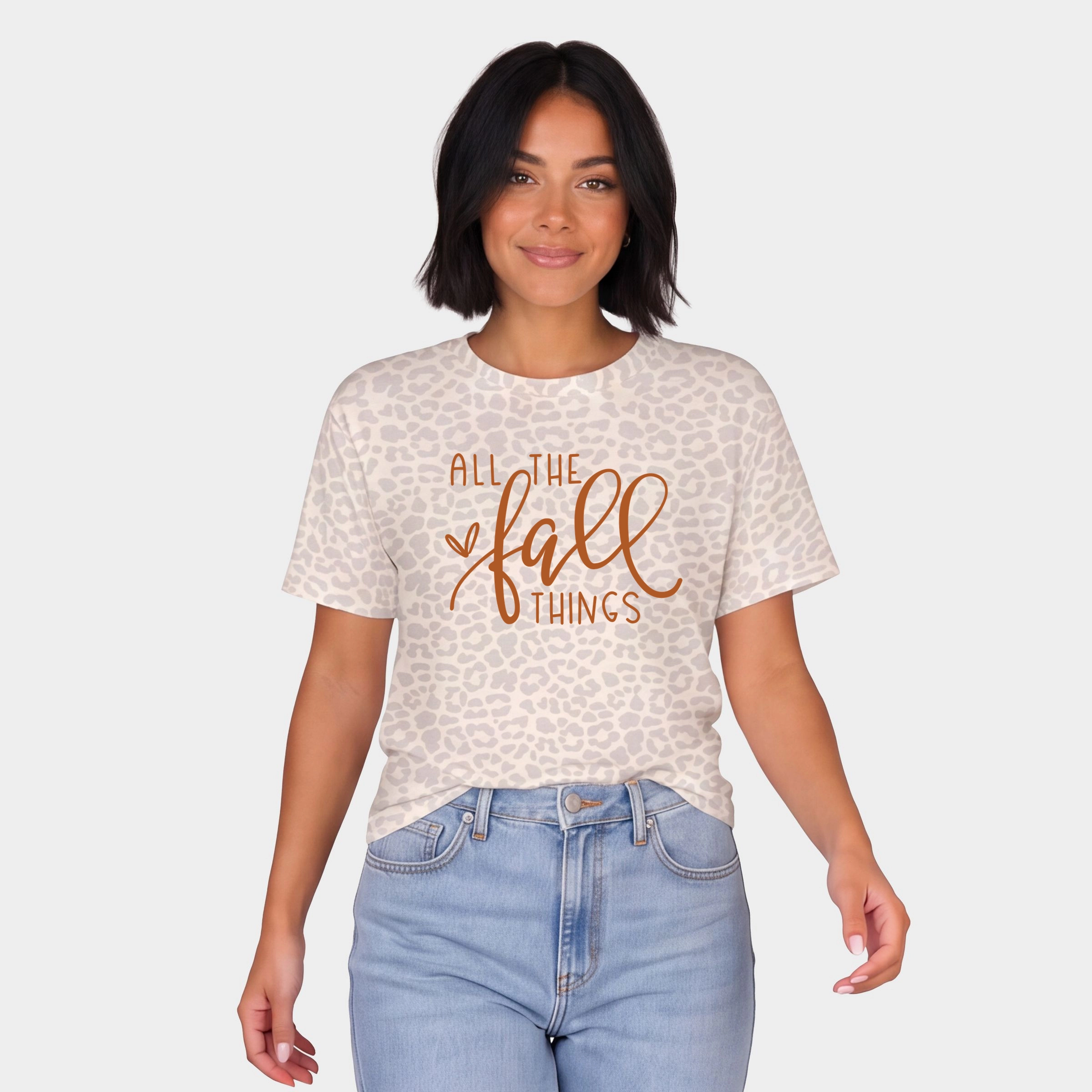 Simply Sage Market - Women's Leopard Print Tee All The Fall Things